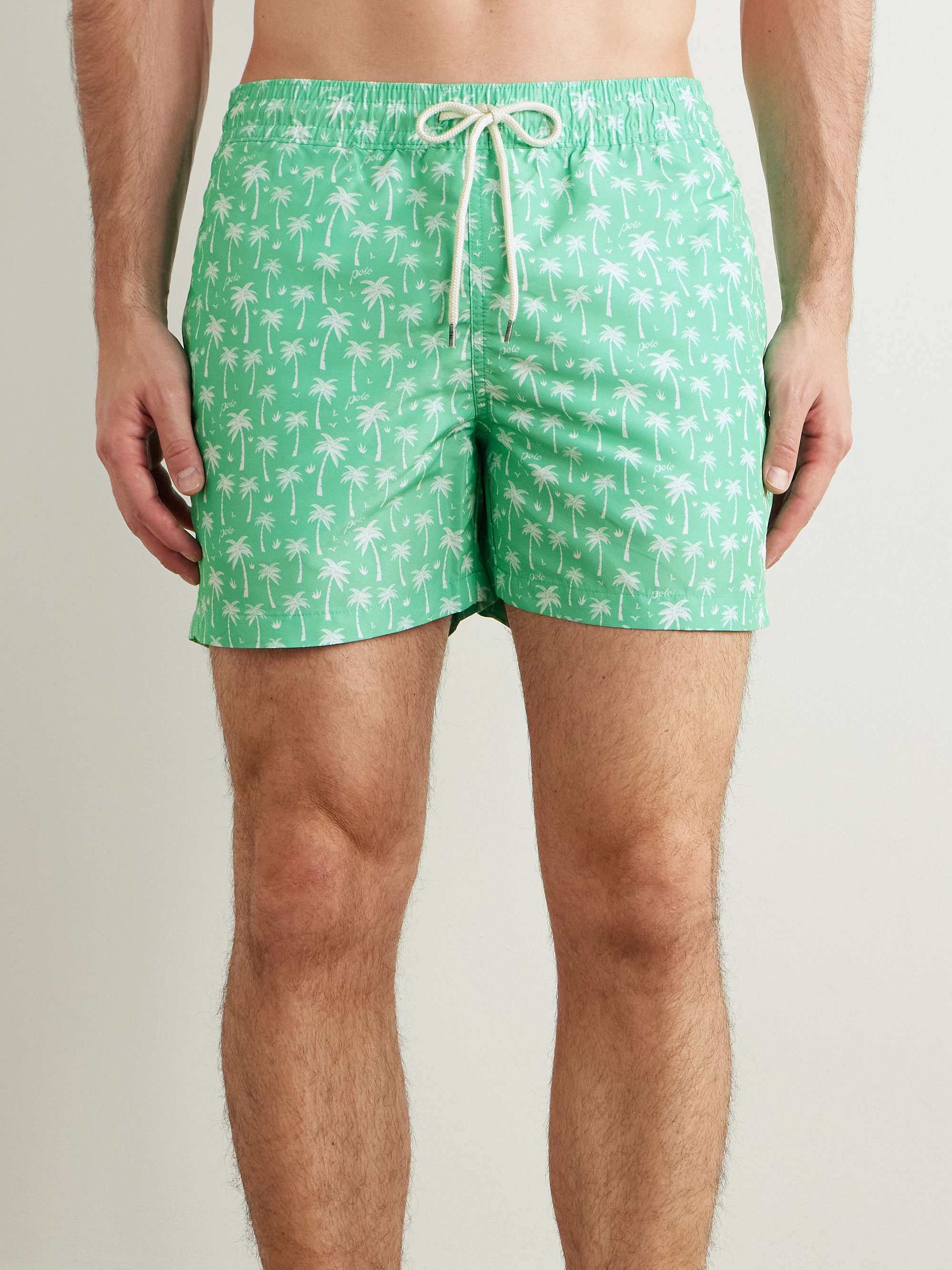 Traveler Straight-Leg Mid-Length Printed Swim Shorts view