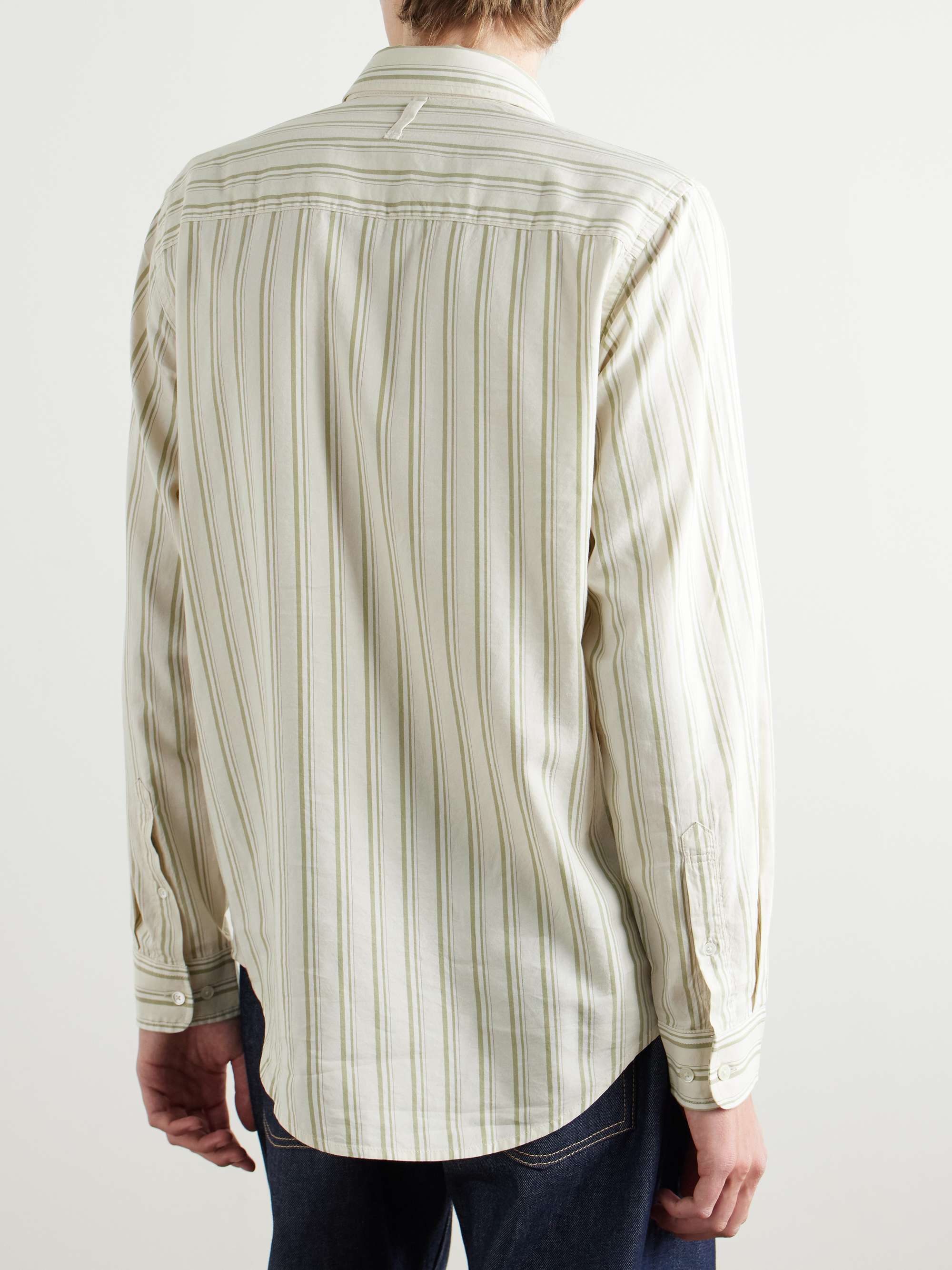 Arne 5655 Button-Down Collar Striped Organic Cotton and TENCEL™ Modal-Blend Twill Shirt view