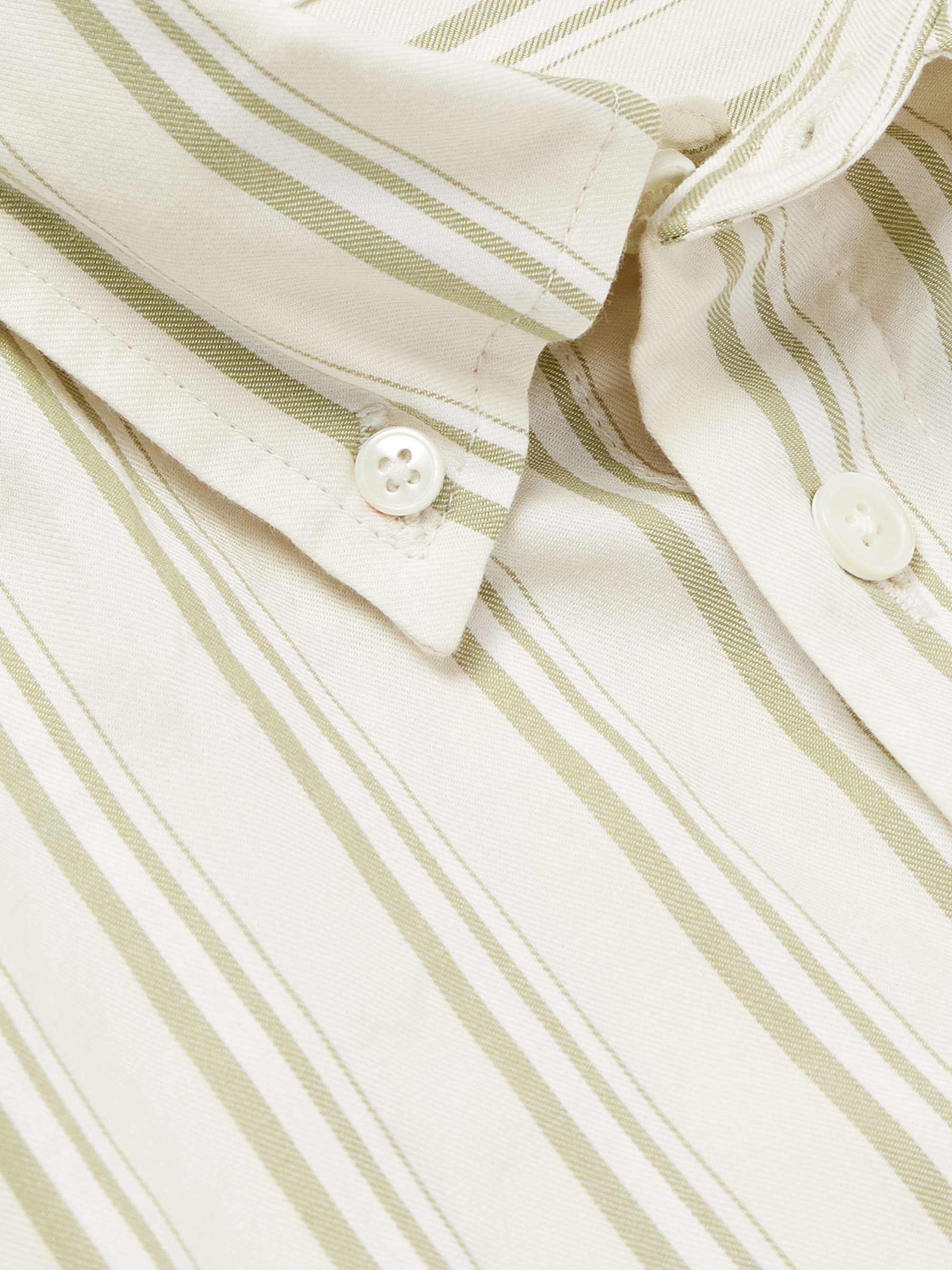 Arne 5655 Button-Down Collar Striped Organic Cotton and TENCEL™ Modal-Blend Twill Shirt view
