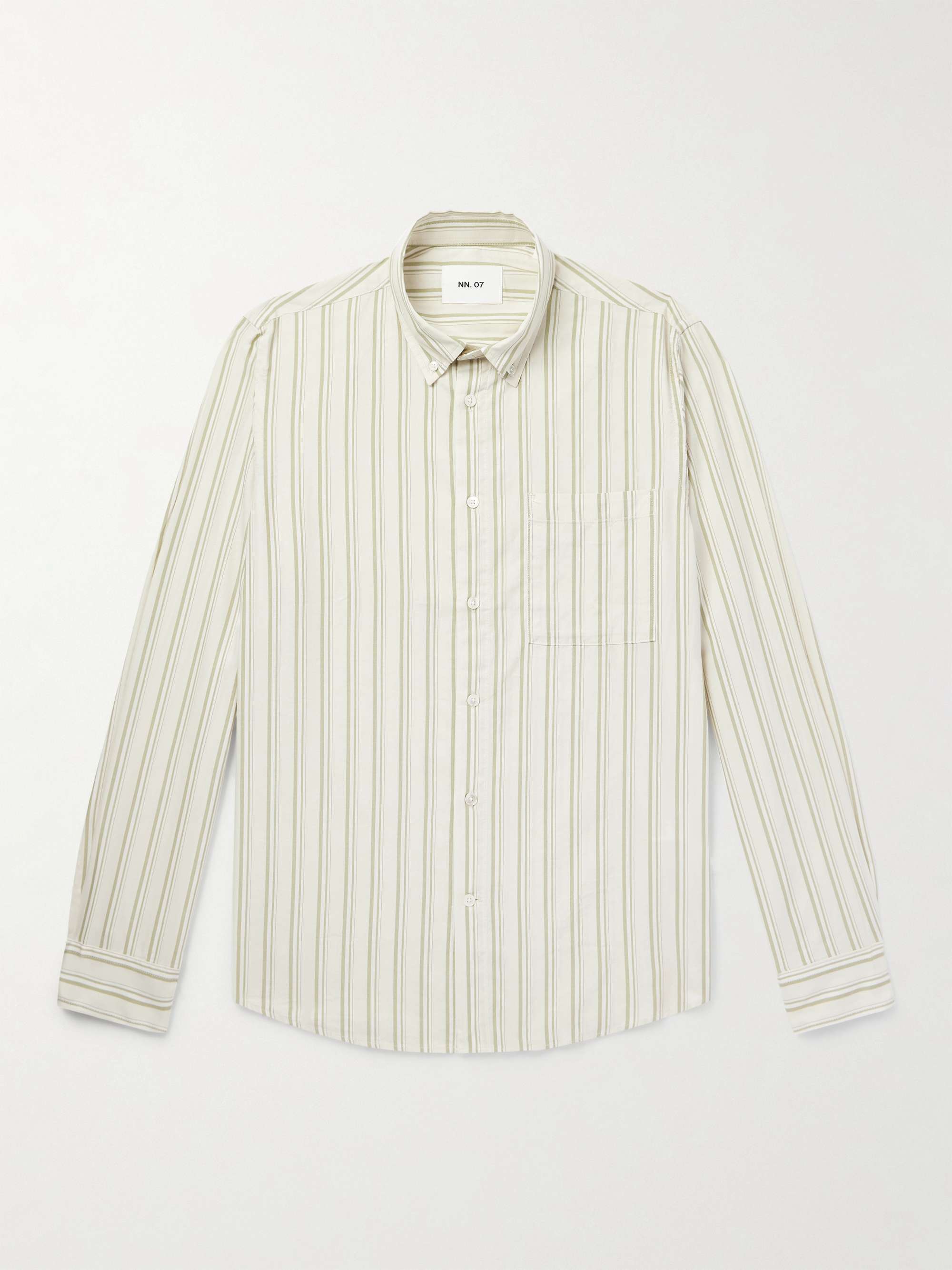 Arne 5655 Button-Down Collar Striped Organic Cotton and TENCEL™ Modal-Blend Twill Shirt view