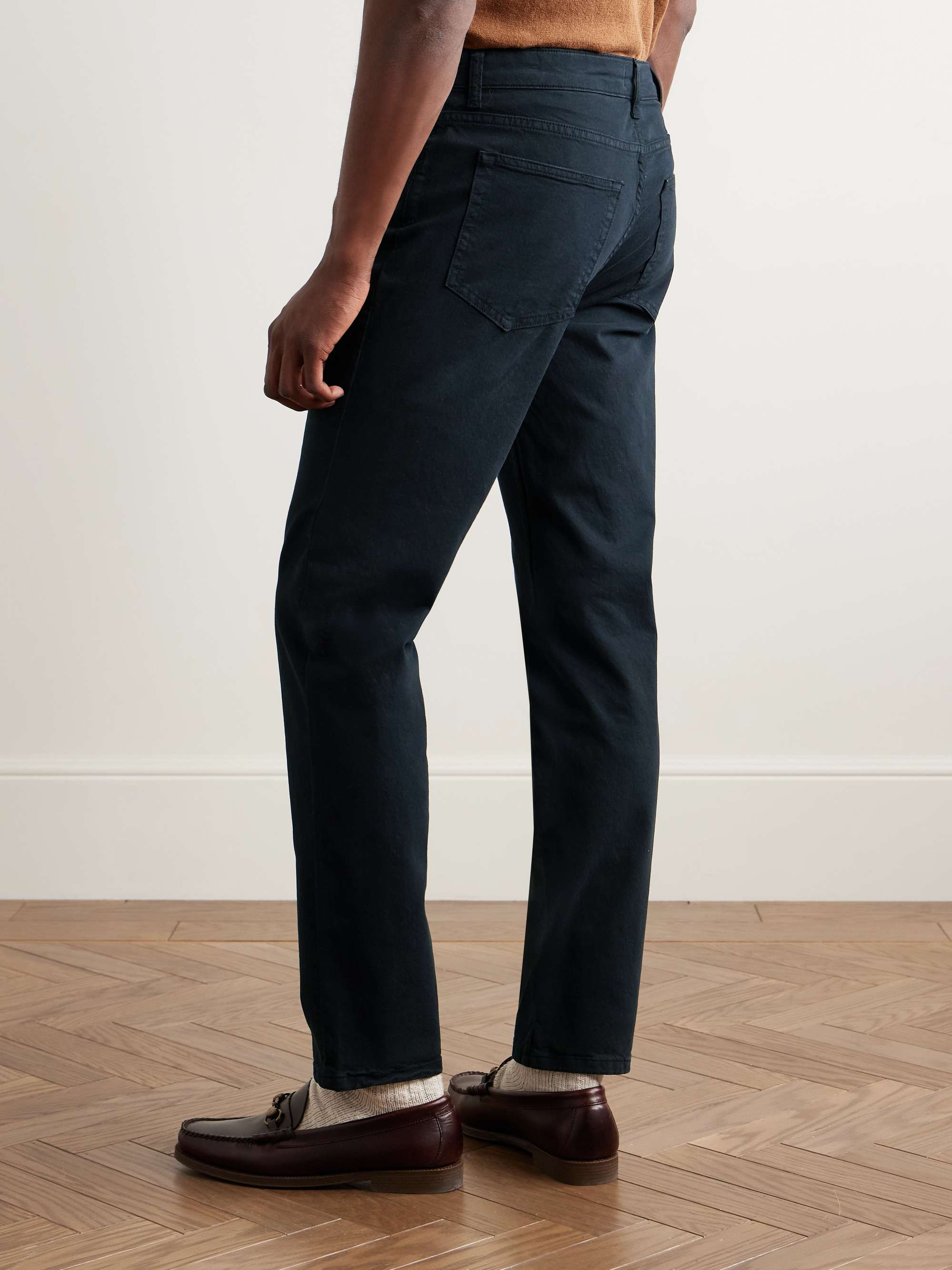 Tony 1923 Slim-Fit Garment-Dyed Organic Cotton-Blend Twill Trousers view