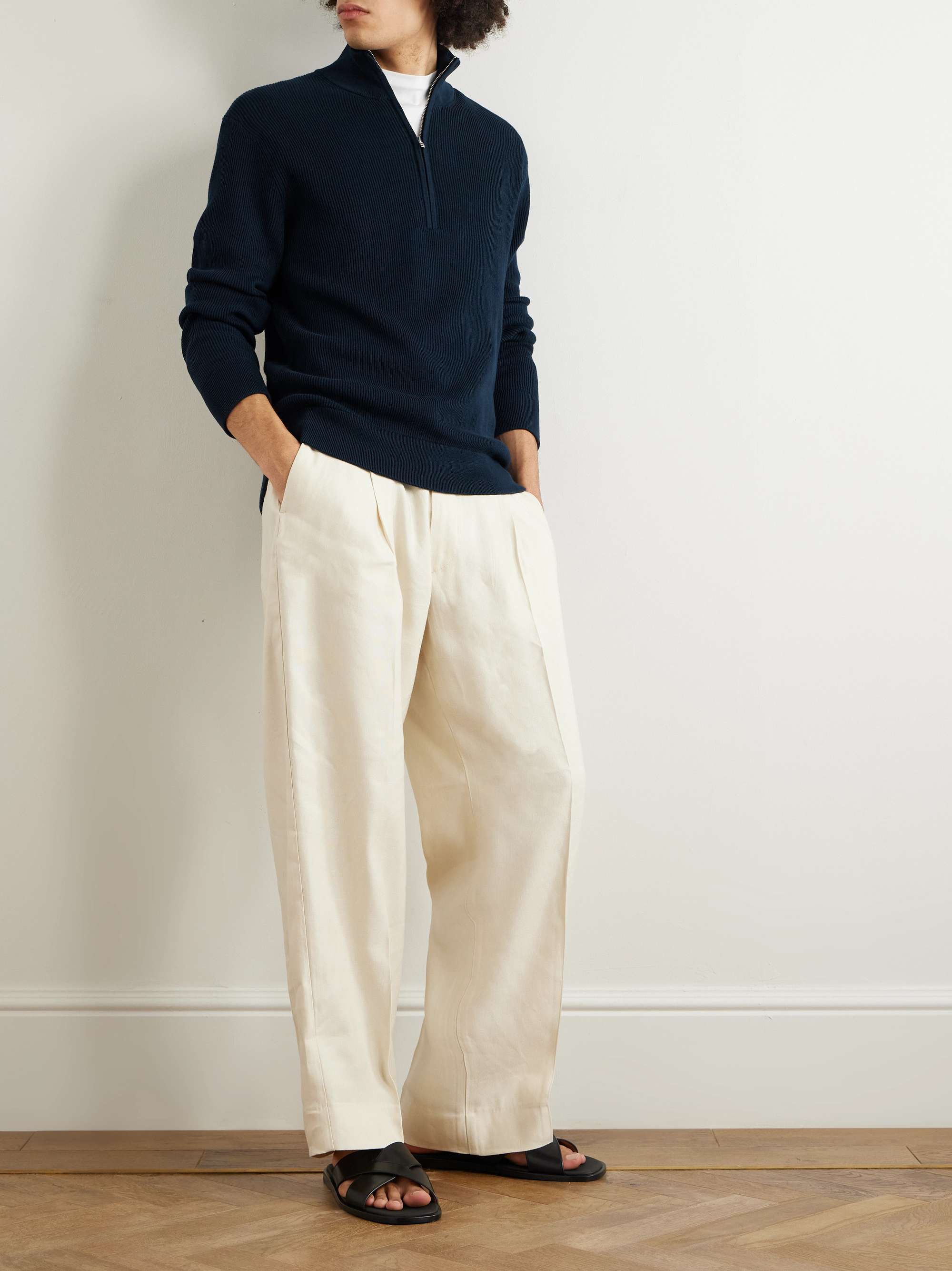 Kevin 6600 Ribbed Organic Cotton Half-Zip Sweater view