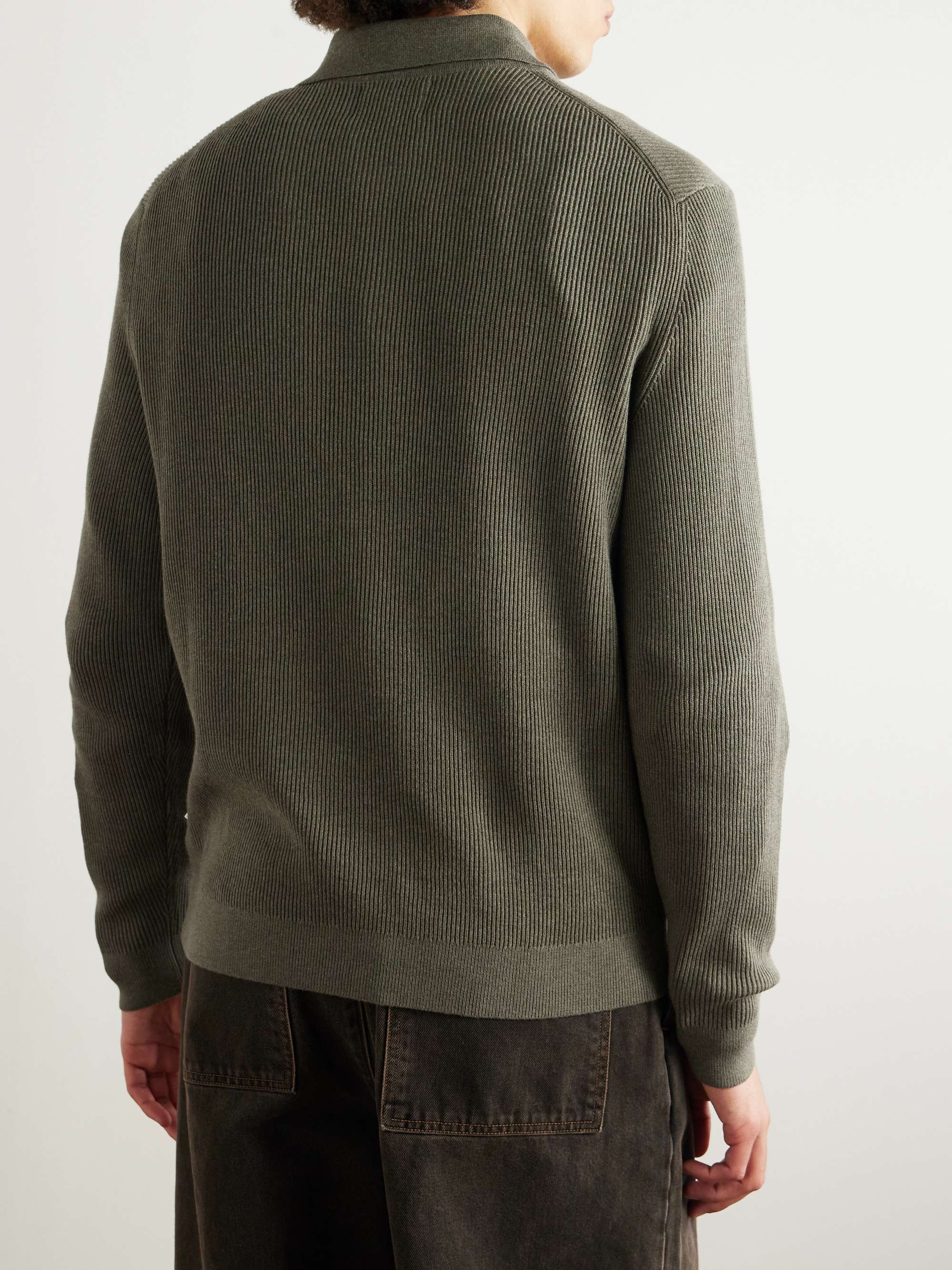 Hansie 6600 Ribbed Organic Cotton Half-Zip Polo Sweater view