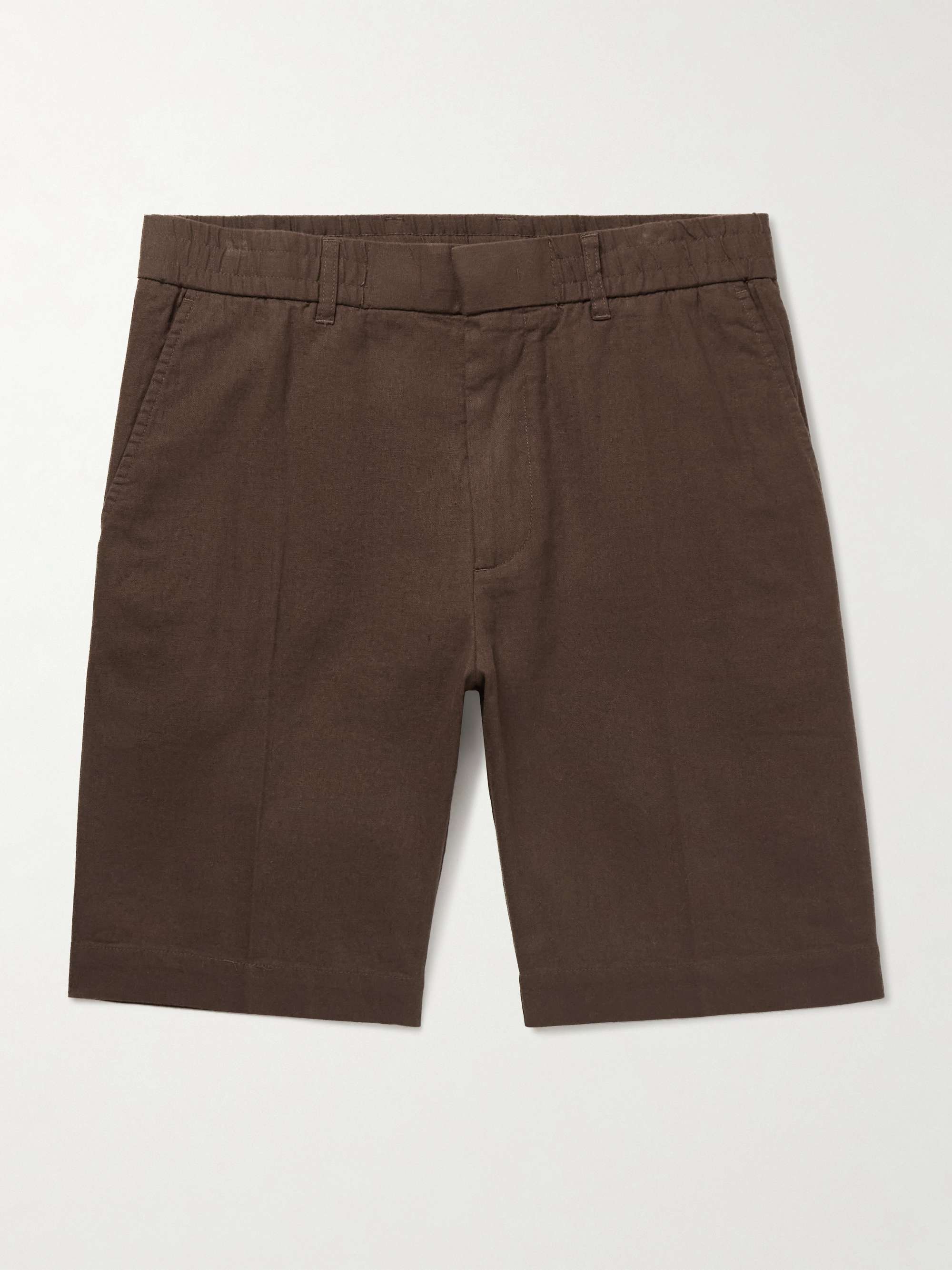Billie 5397 Straight-Leg Linen and Organic Cotton-Blend Shorts view