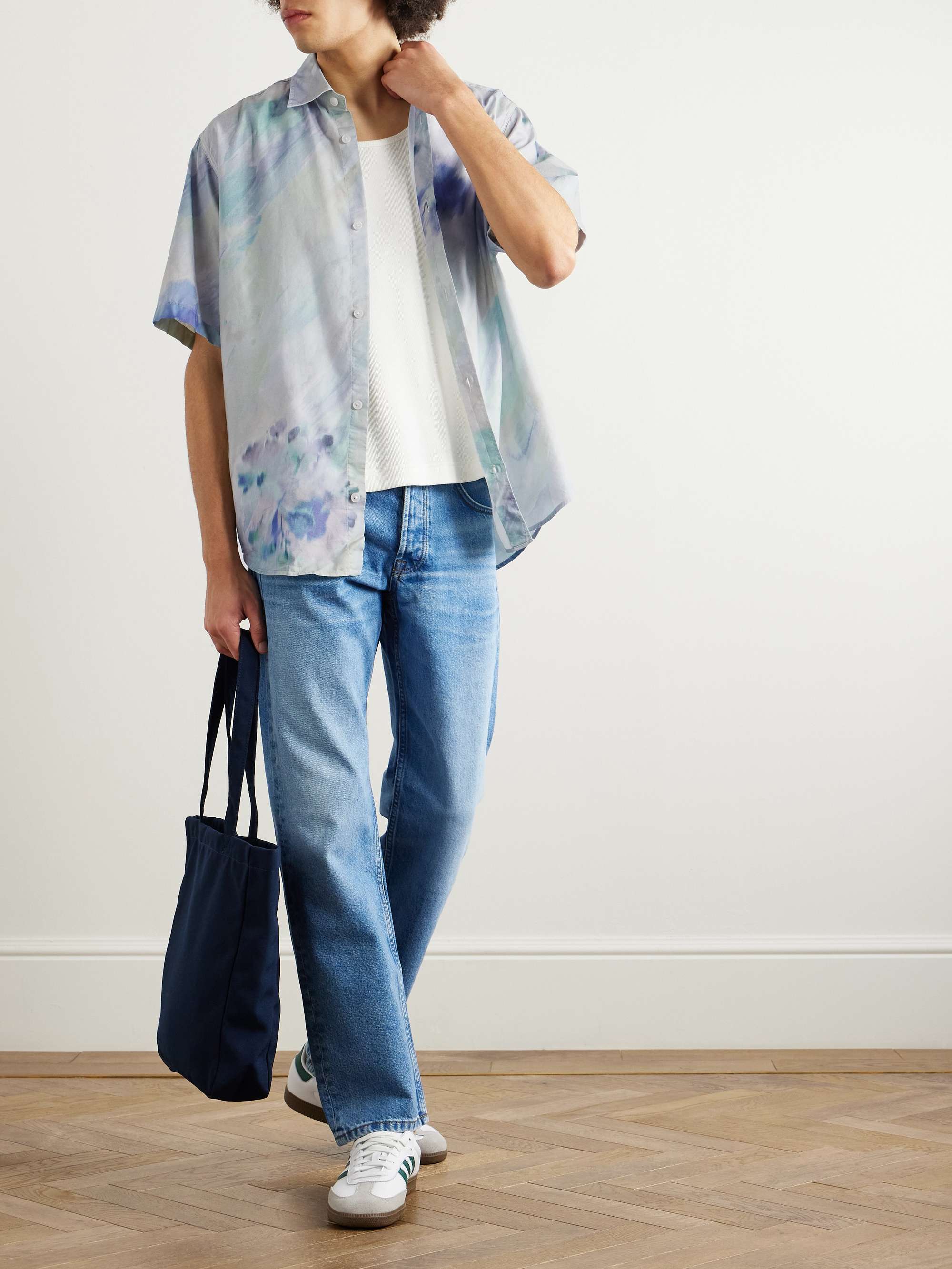 Freddy 5654 Printed Cotton and Lyocell-Blend Shirt view