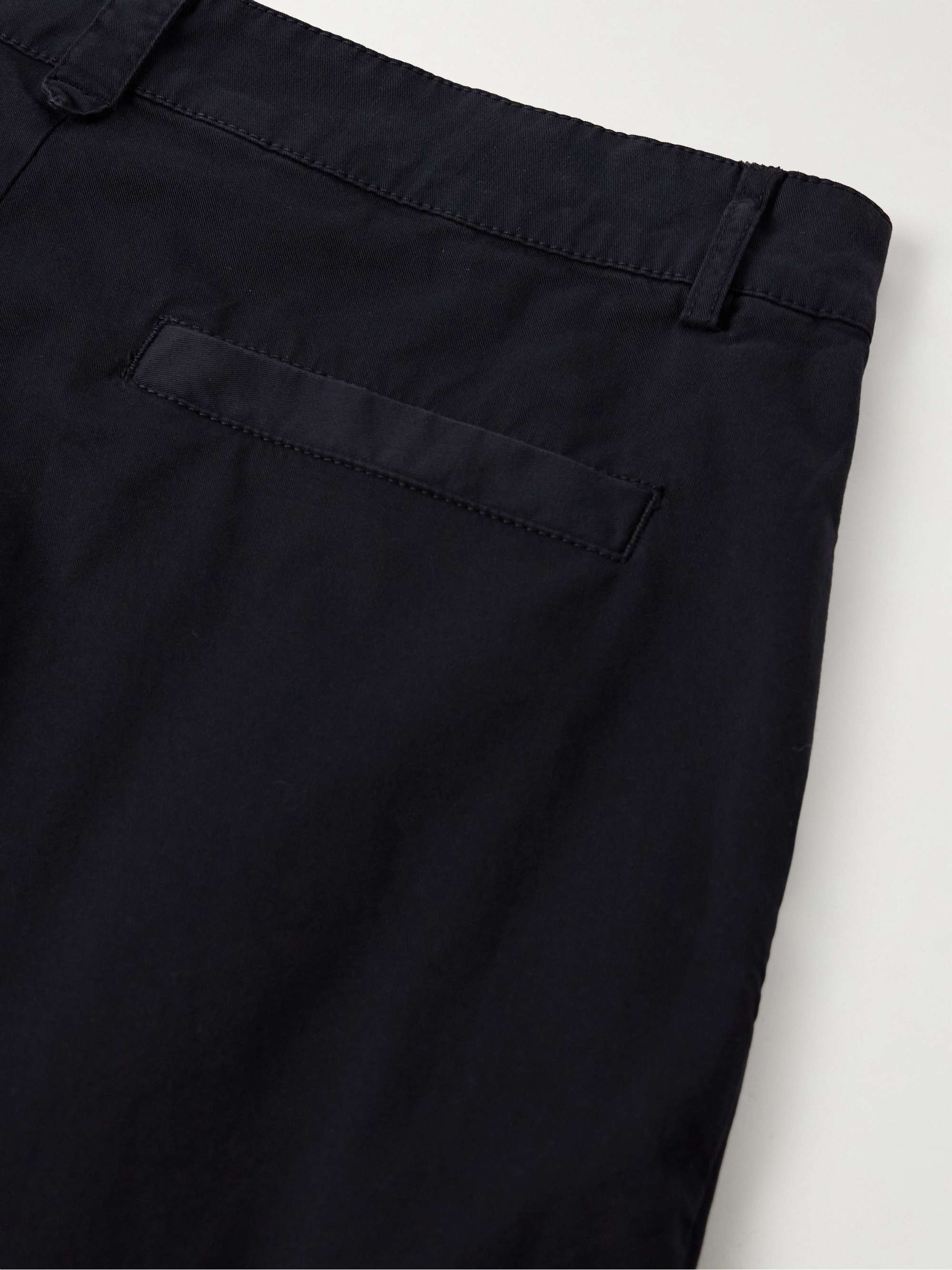 Straight-Leg Pleated Cotton-Blend Twill Bermuda Shorts view