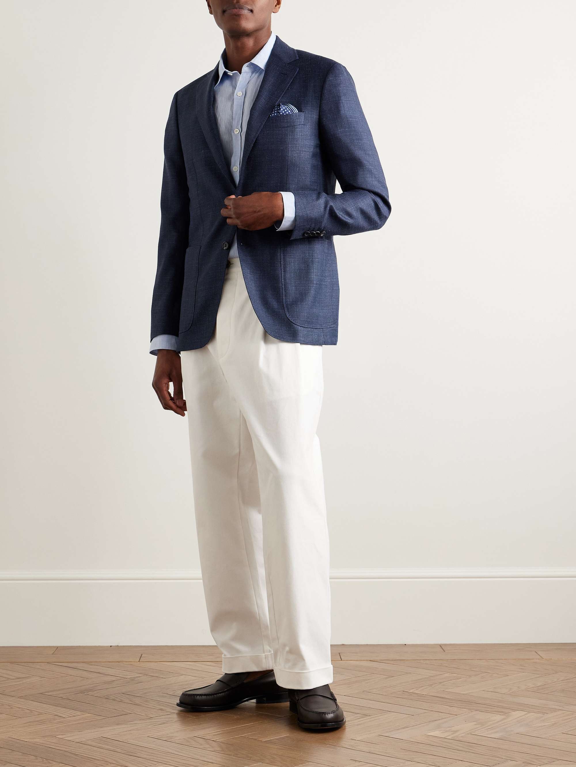 Kei Unstructured Wool, Silk and Linen-Blend Blazer view