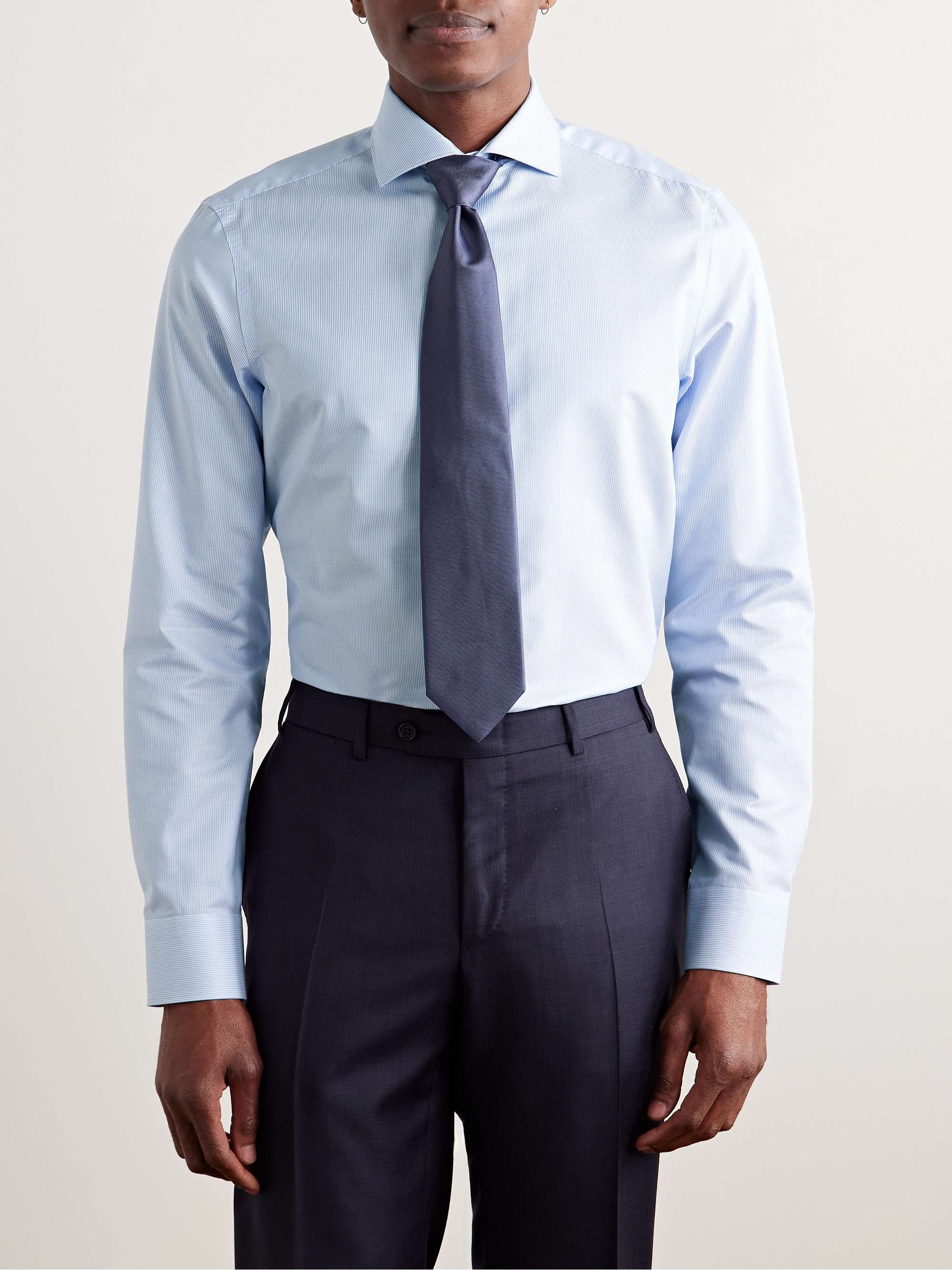 Slim-Fit Striped Impeccabile Cotton Shirt view