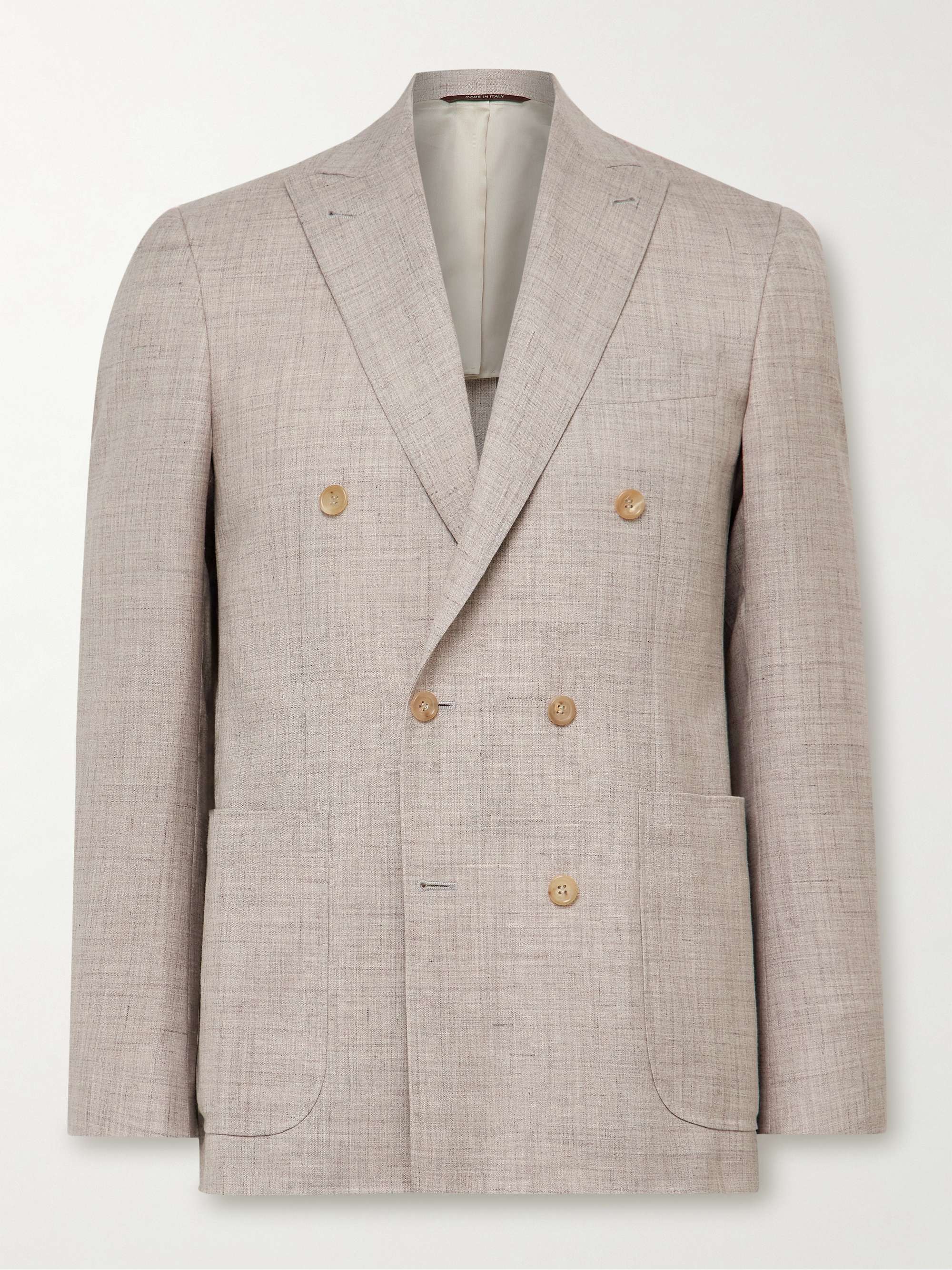 Kei Unstructured Double-Breasted Wool and Silk-Blend Blazer view
