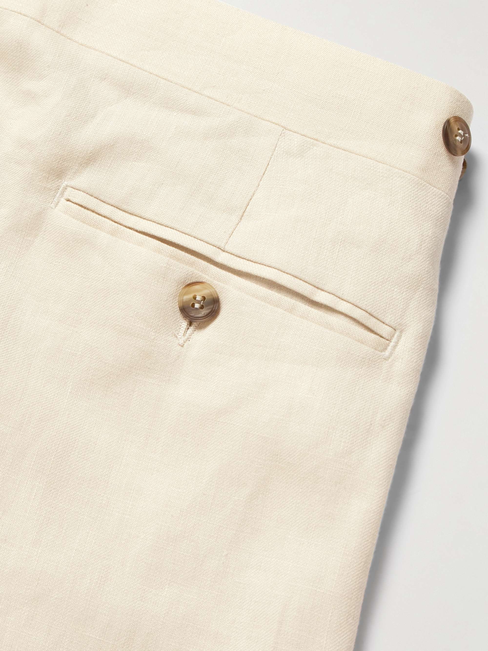 Tapered Pleated Linen Trousers view