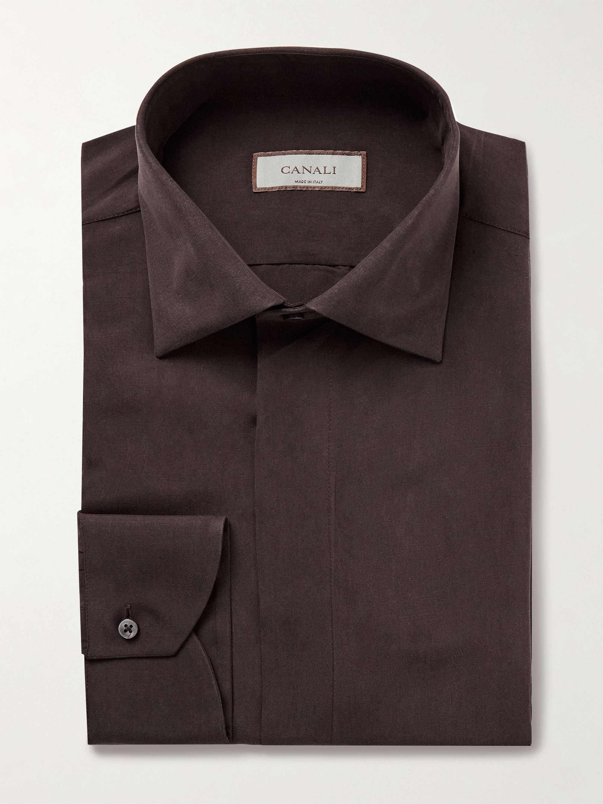 Enzyme-Washed Silk-Satin Shirt view