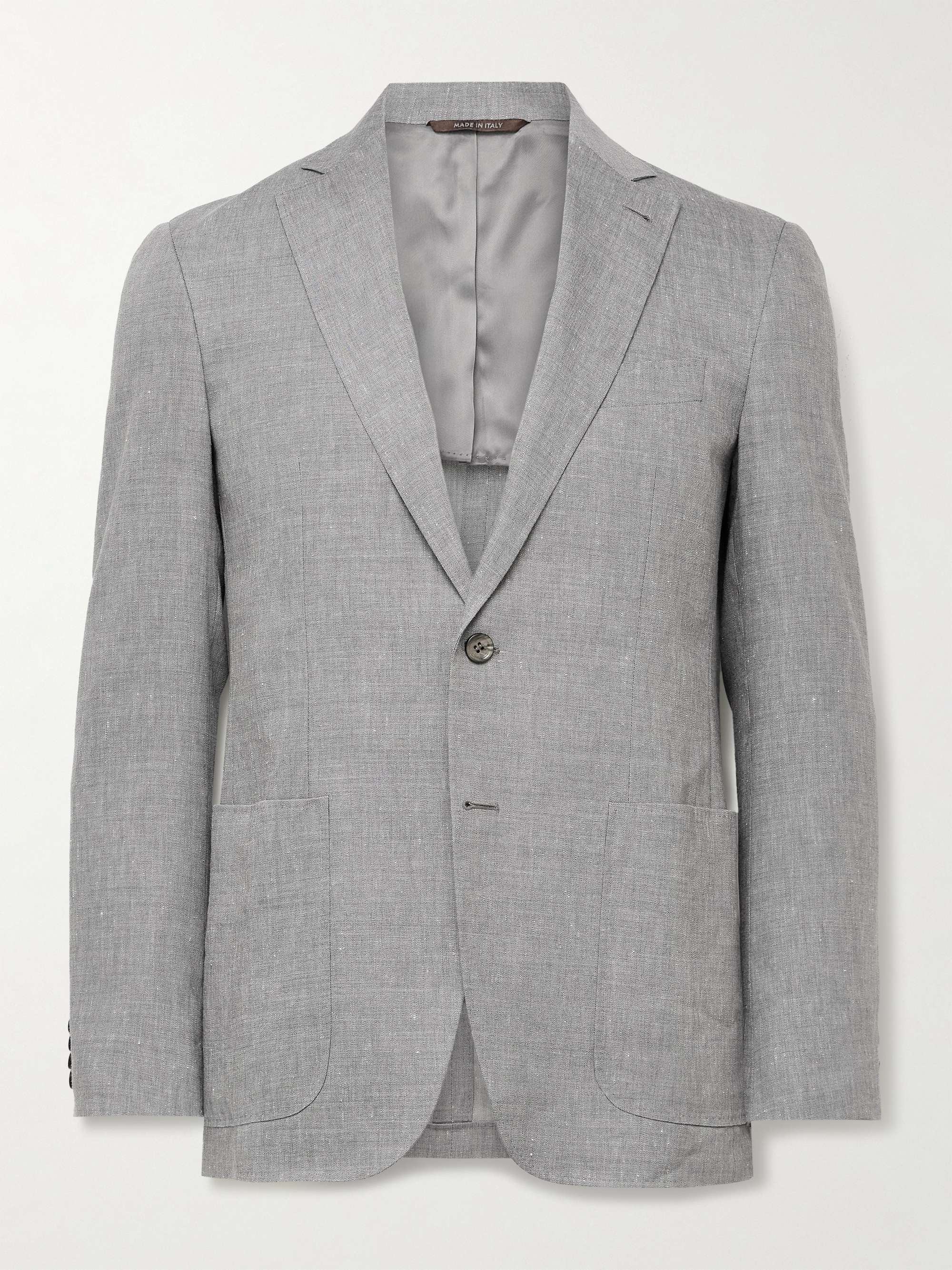 Kei Slim-Fit Linen and Wool-Blend Suit Jacket view