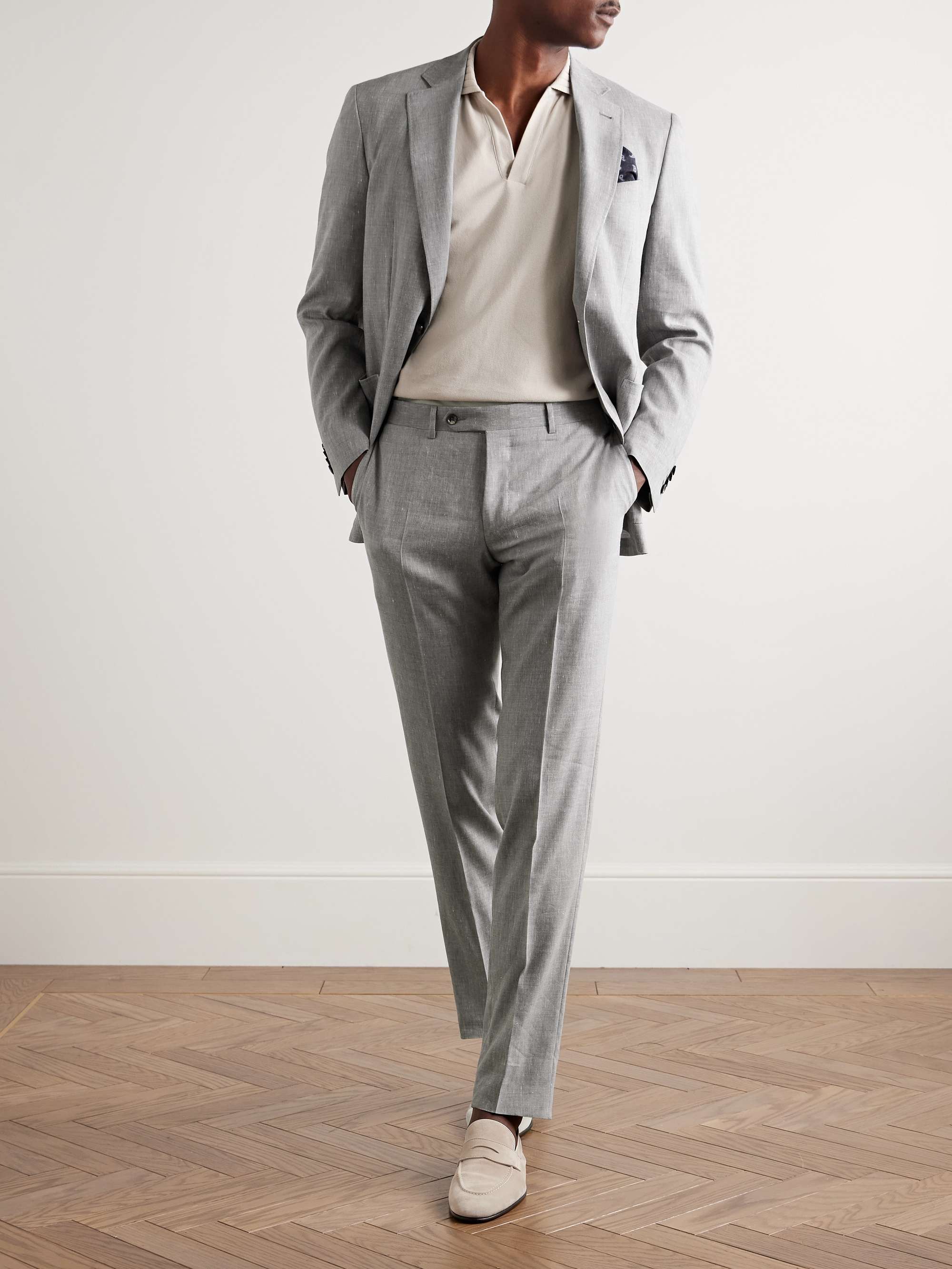 Kei Slim-Fit Linen and Wool-Blend Suit Jacket view