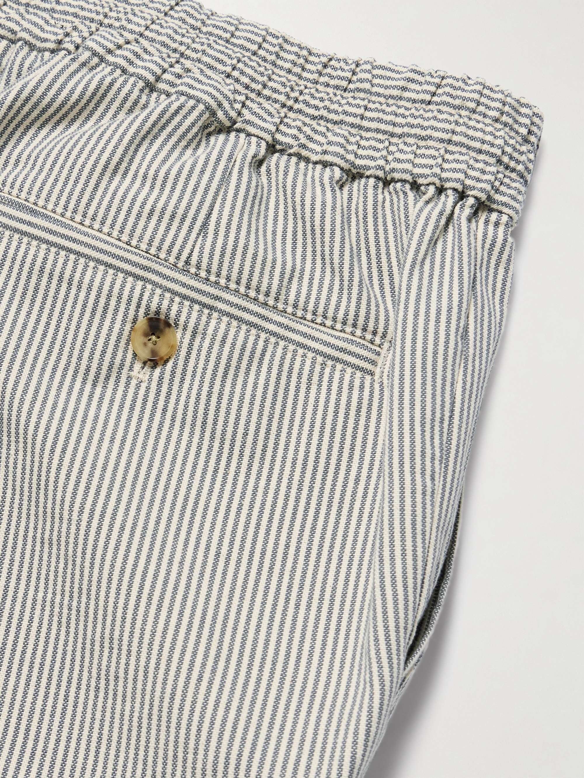 Edwin Straight-Leg Pinstriped Organic Cotton Trousers view