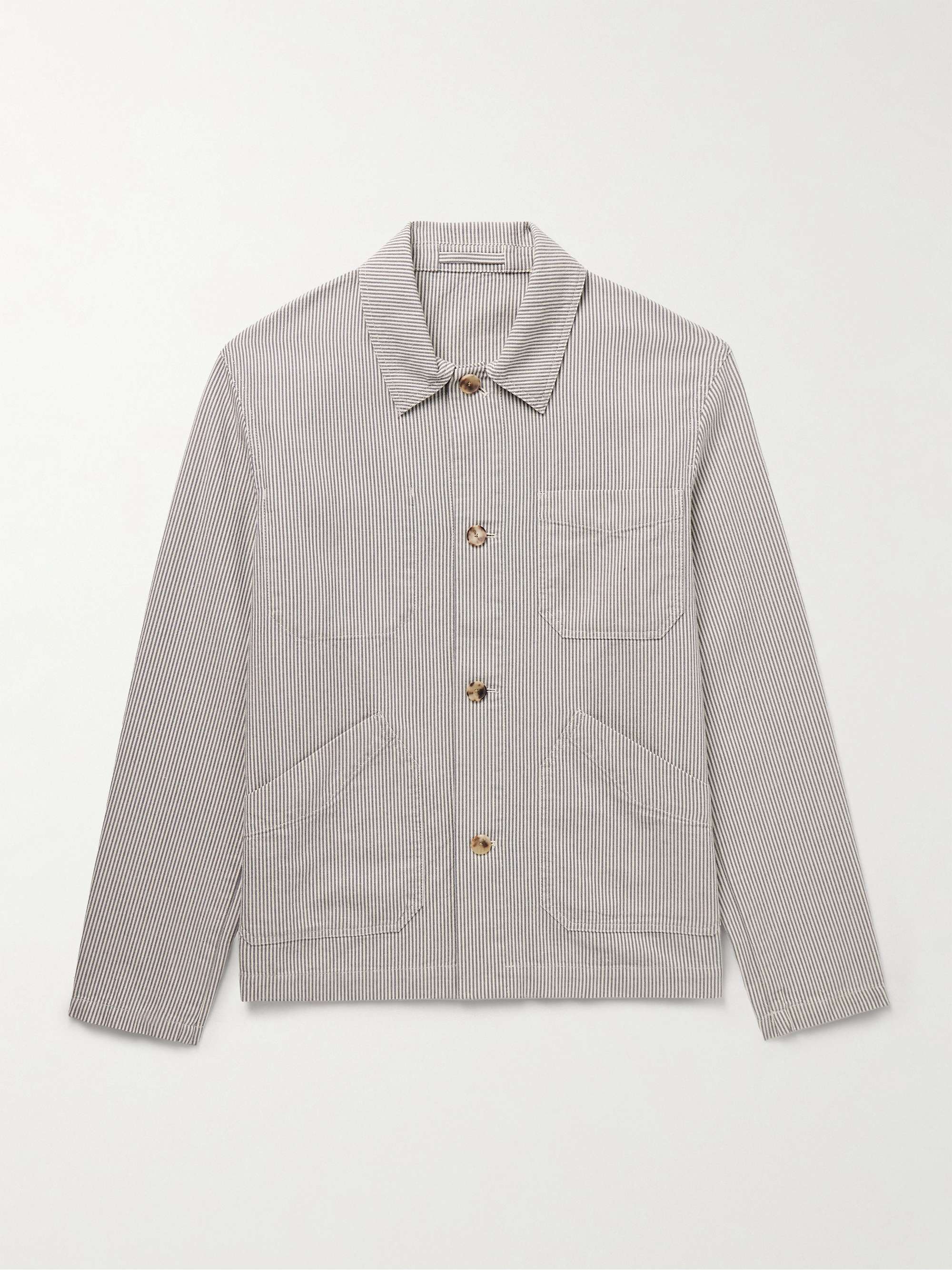 Striped Organic Cotton Chore Jacket view