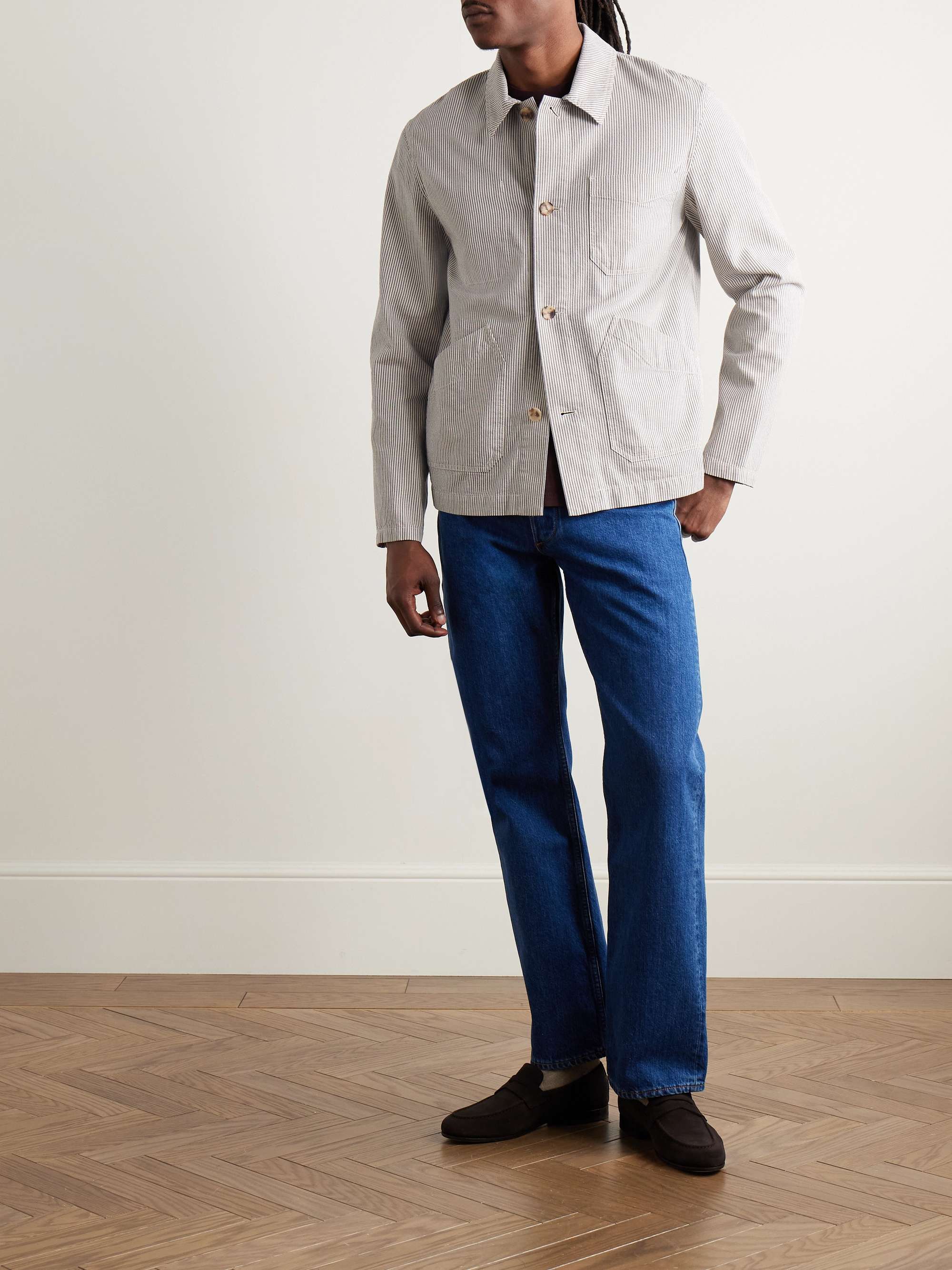 Striped Organic Cotton Chore Jacket view