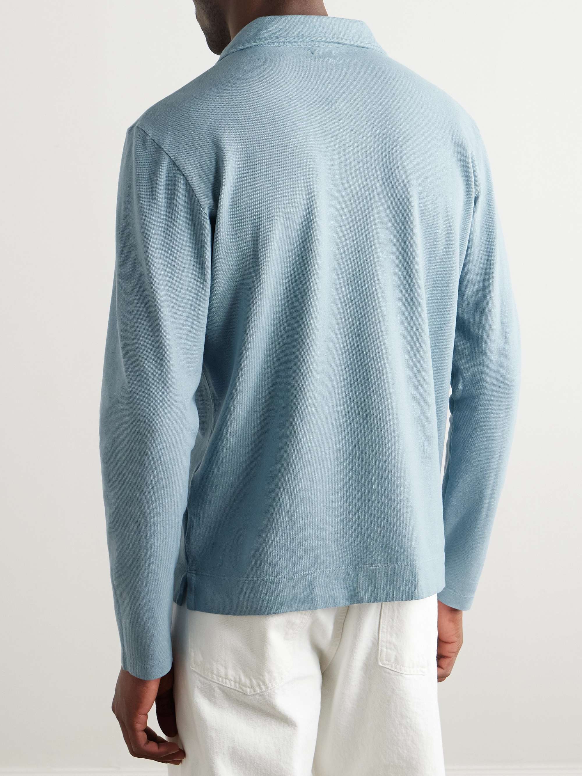 Rico Cotton and Cashmere-Blend Piqué Polo Shirt view