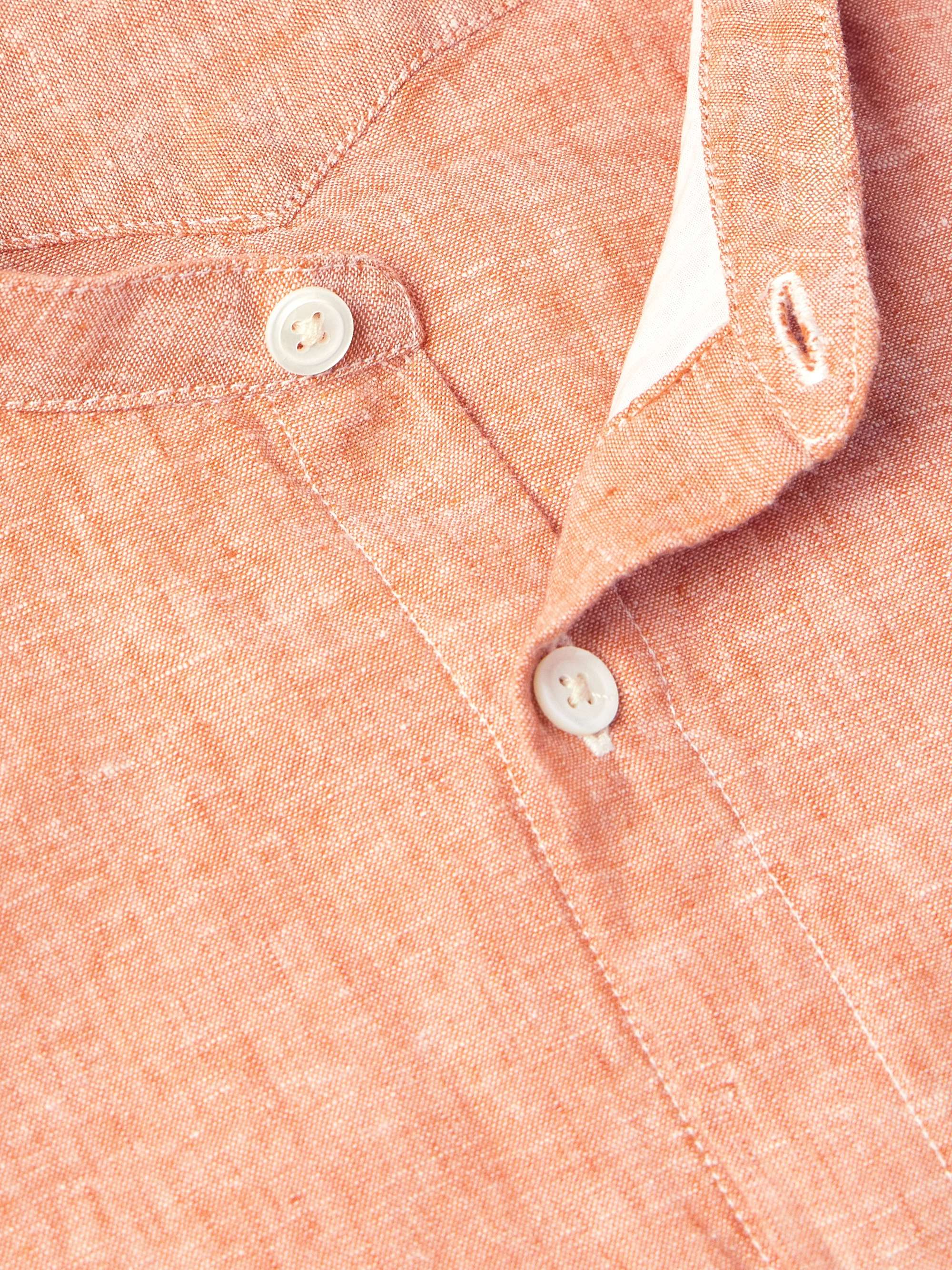 Noto2 Grandad-Collar Linen and Cotton-Blend Shirt view