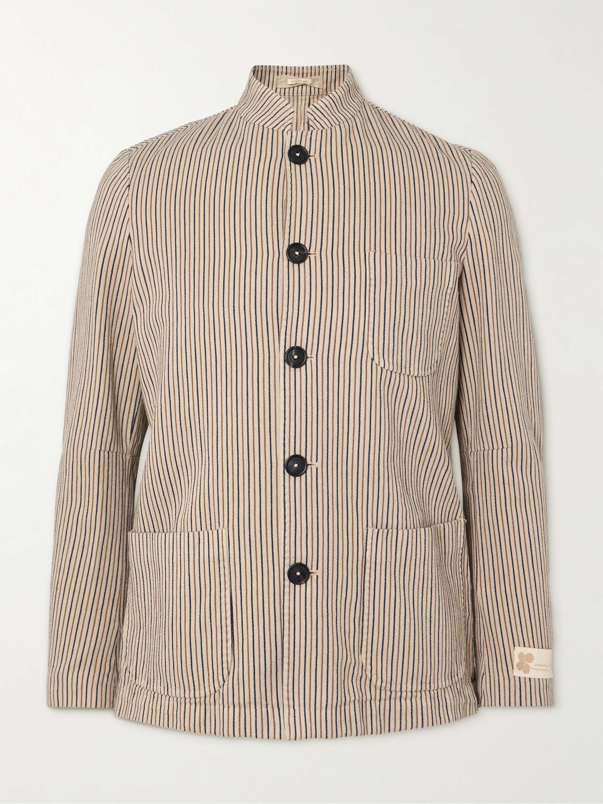 Bali Striped Cotton and Linen-Blend Overshirt view