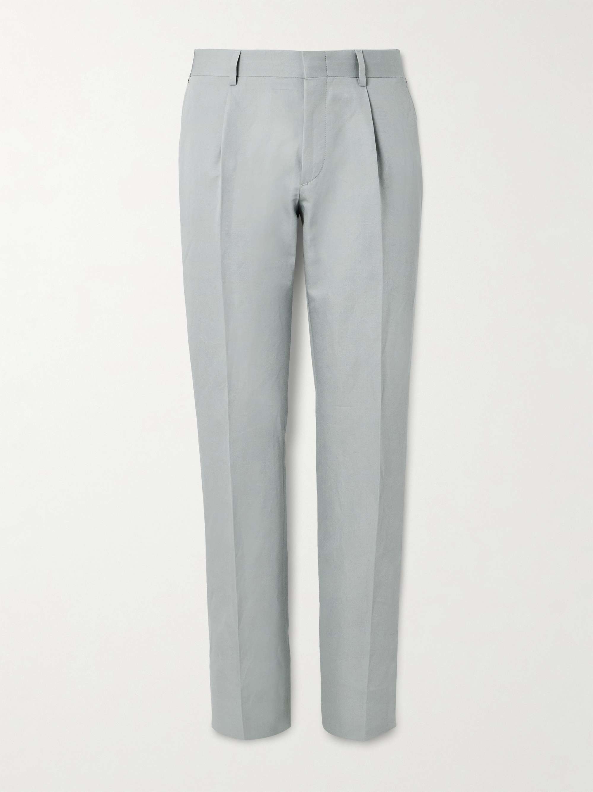 Pienza Tapered Linen and Cotton-Blend Trousers view