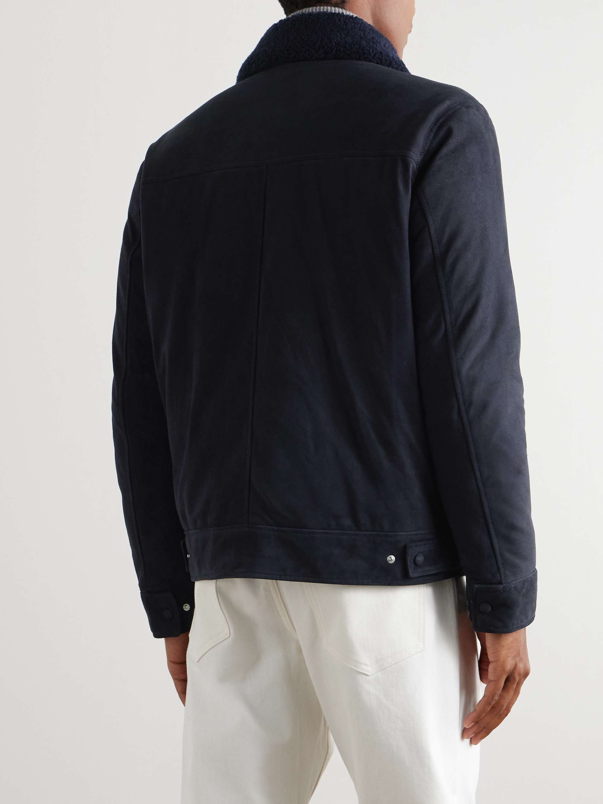 Thomas Shearling-Trimmed Suede Down Jacket view
