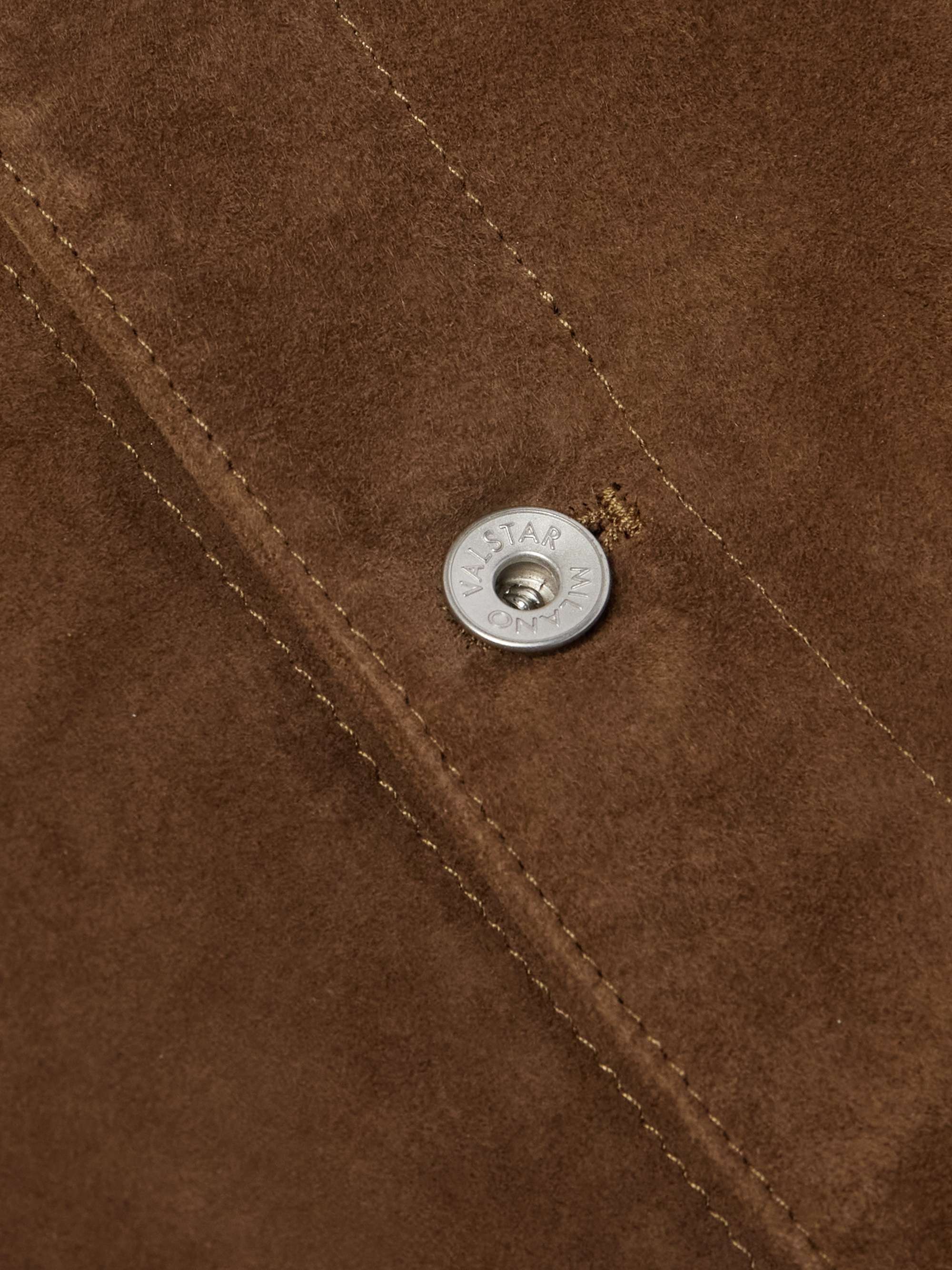 Dylan Corduroy-Trimmed Suede Trucker Jacket view