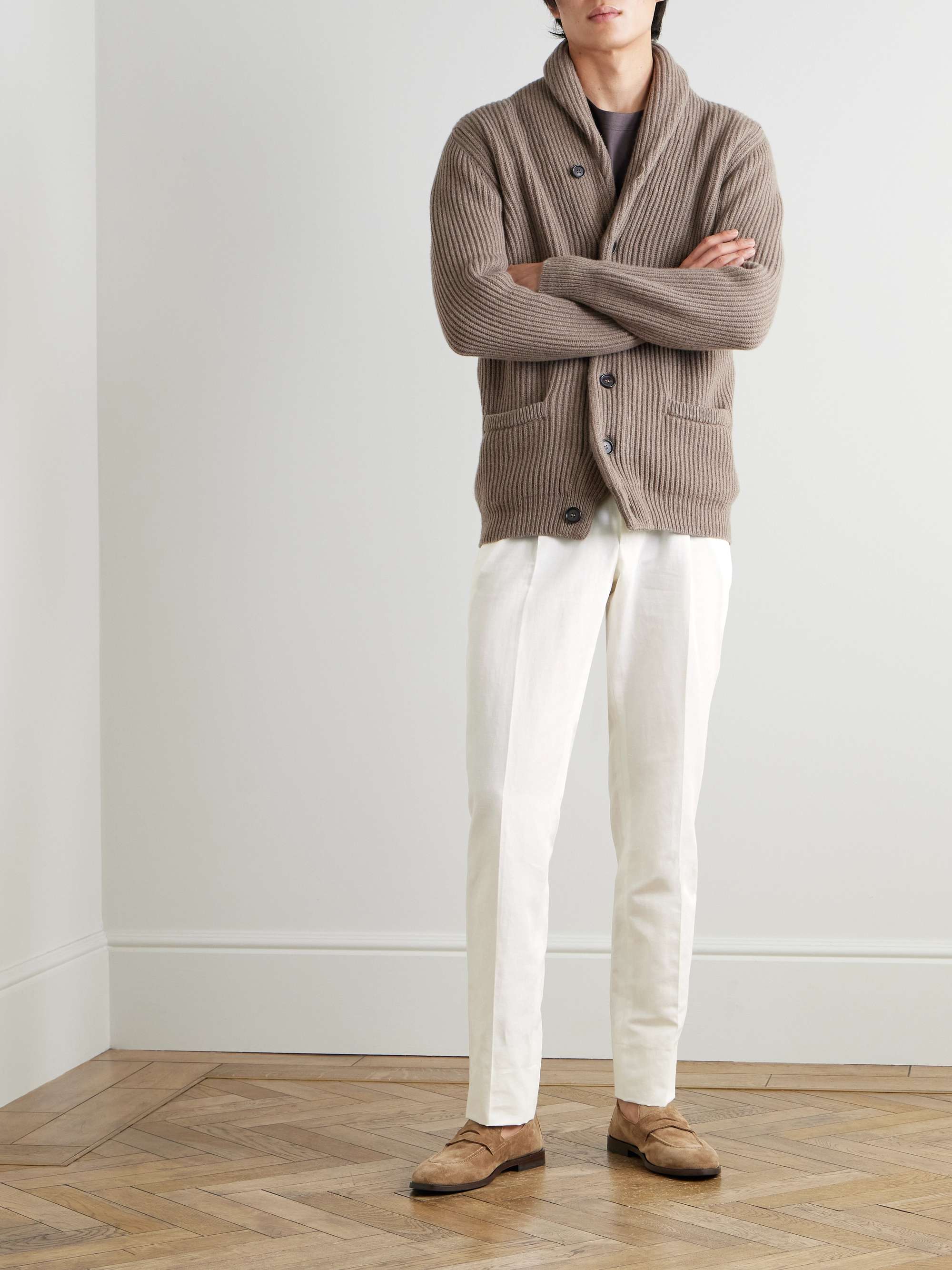 Pienza Straight-Leg Linen and Cotton-Blend Trousers view