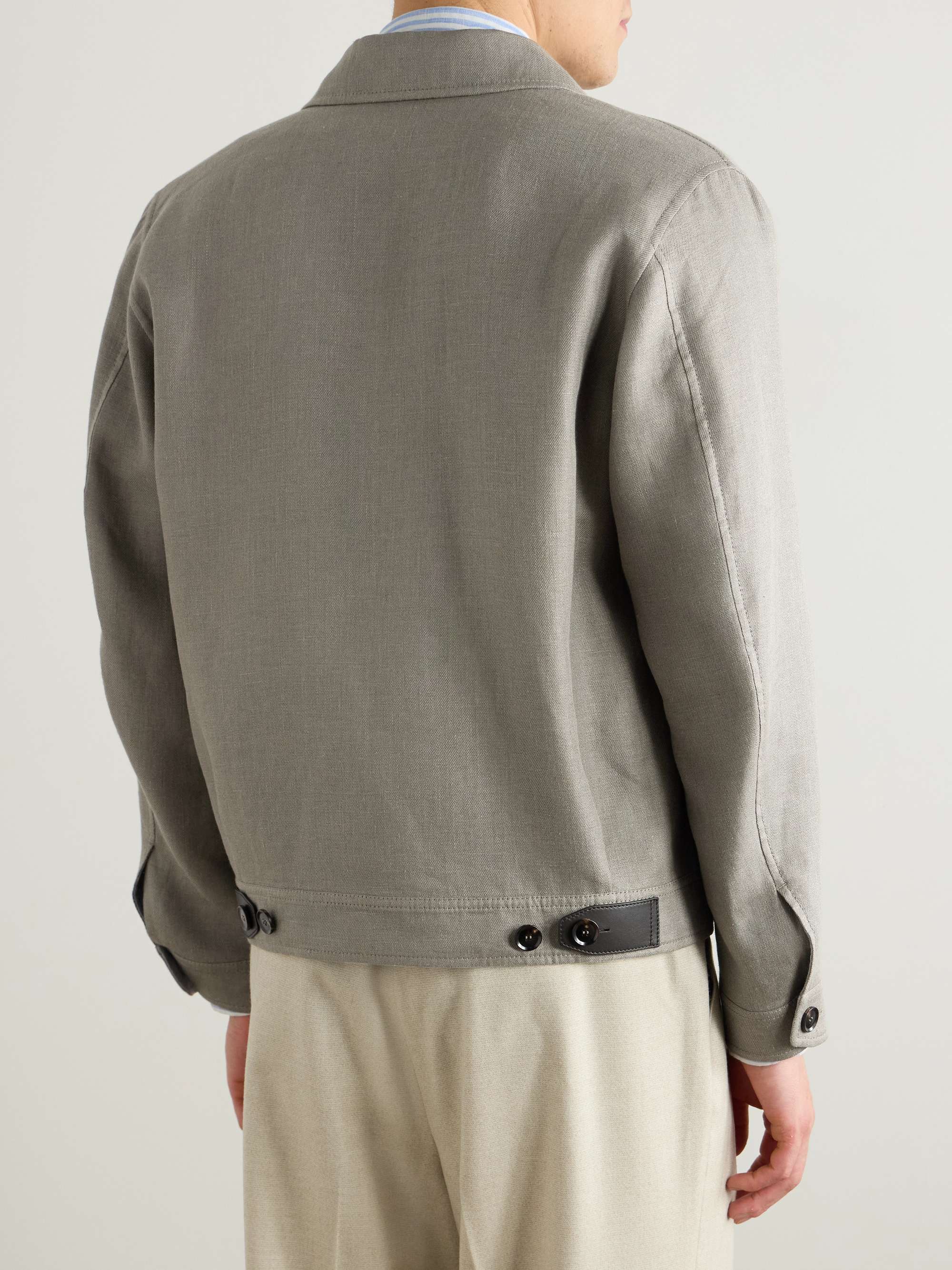 Linen-Blend Bomber Jacket view