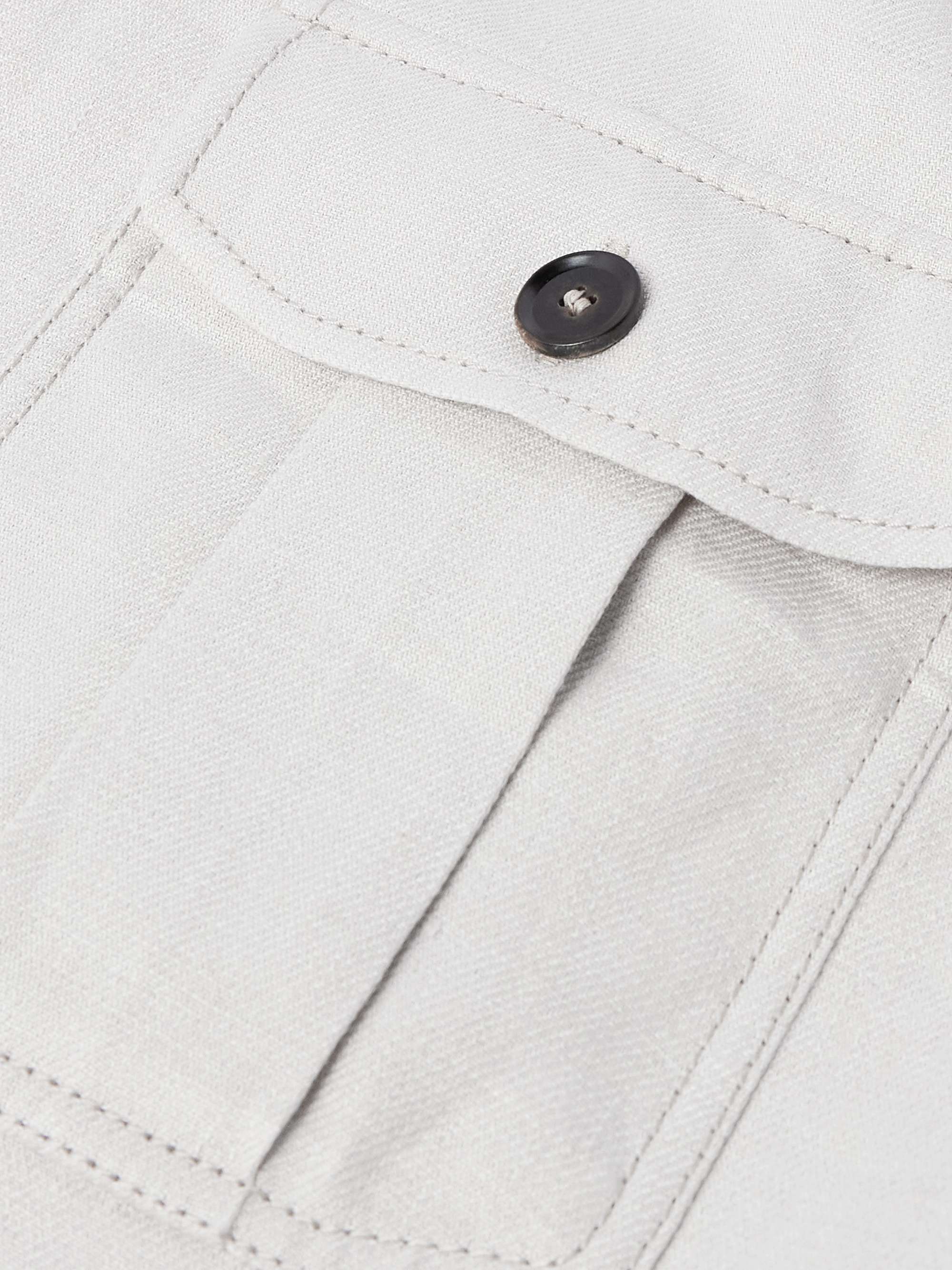 Linen-Blend Twill Overshirt view