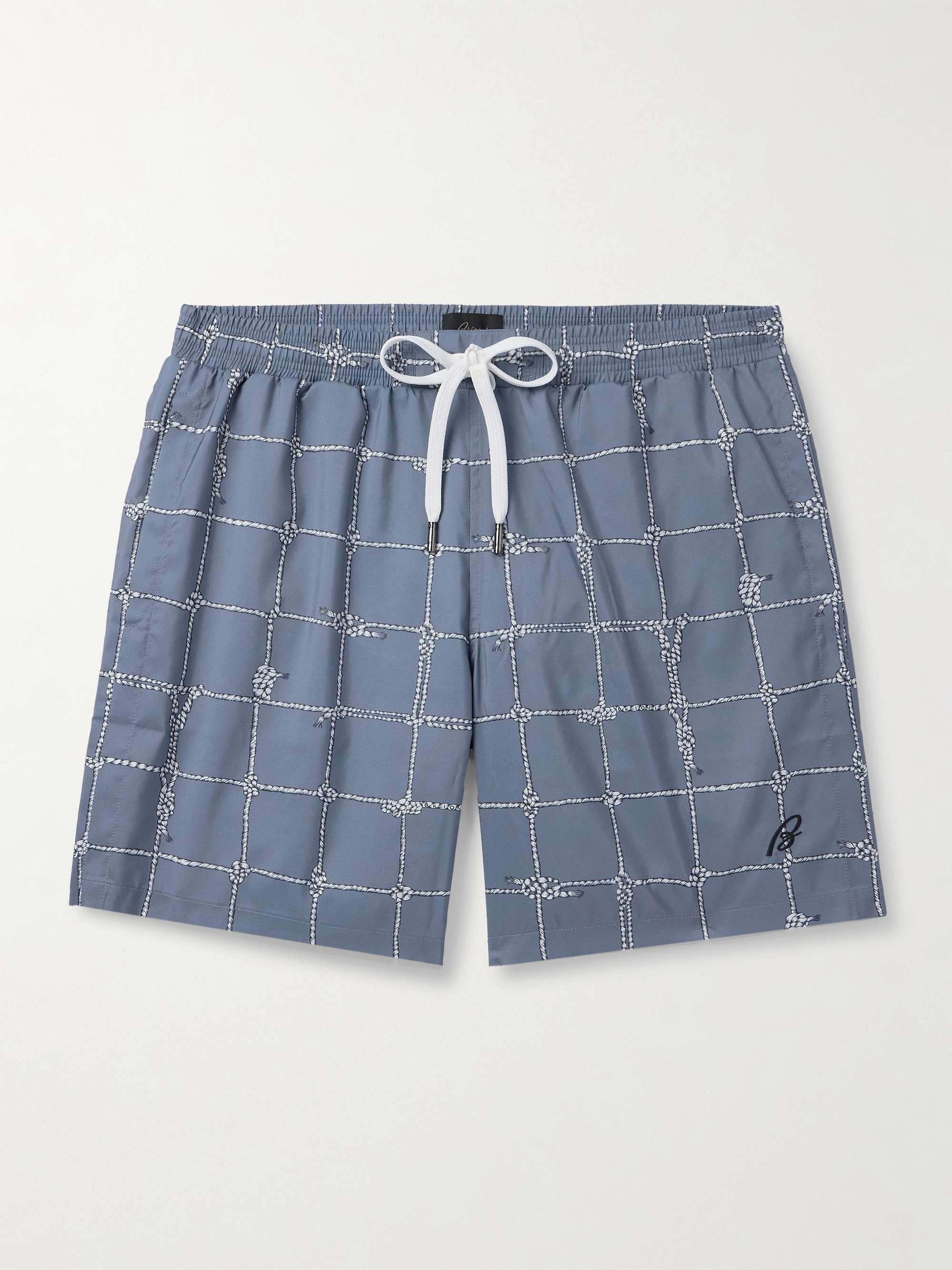 Straight-Leg Long-Length Checked Swim Shorts view