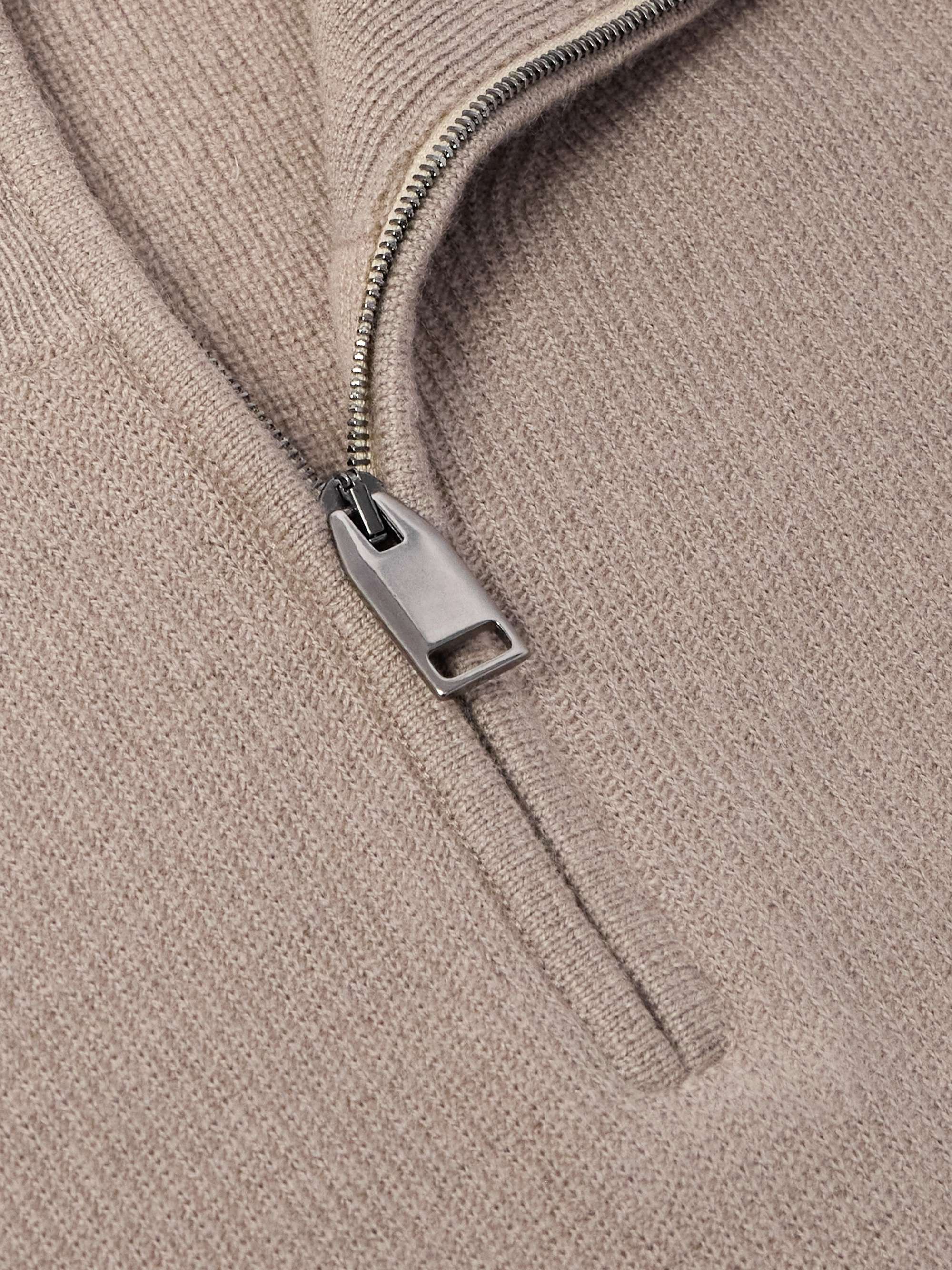 Cashmere and Wool-Blend Half-Zip Sweater view