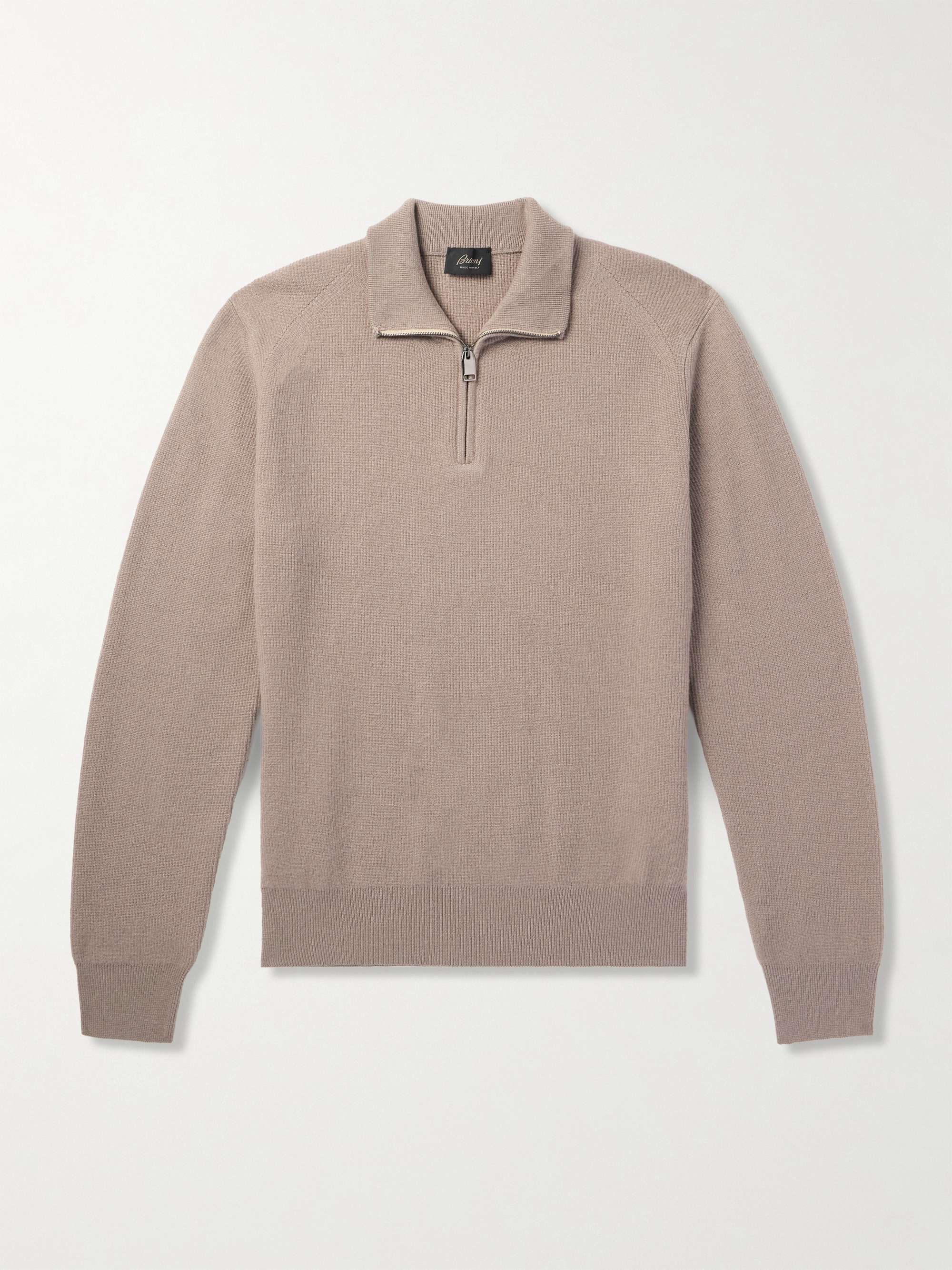 Cashmere and Wool-Blend Half-Zip Sweater view