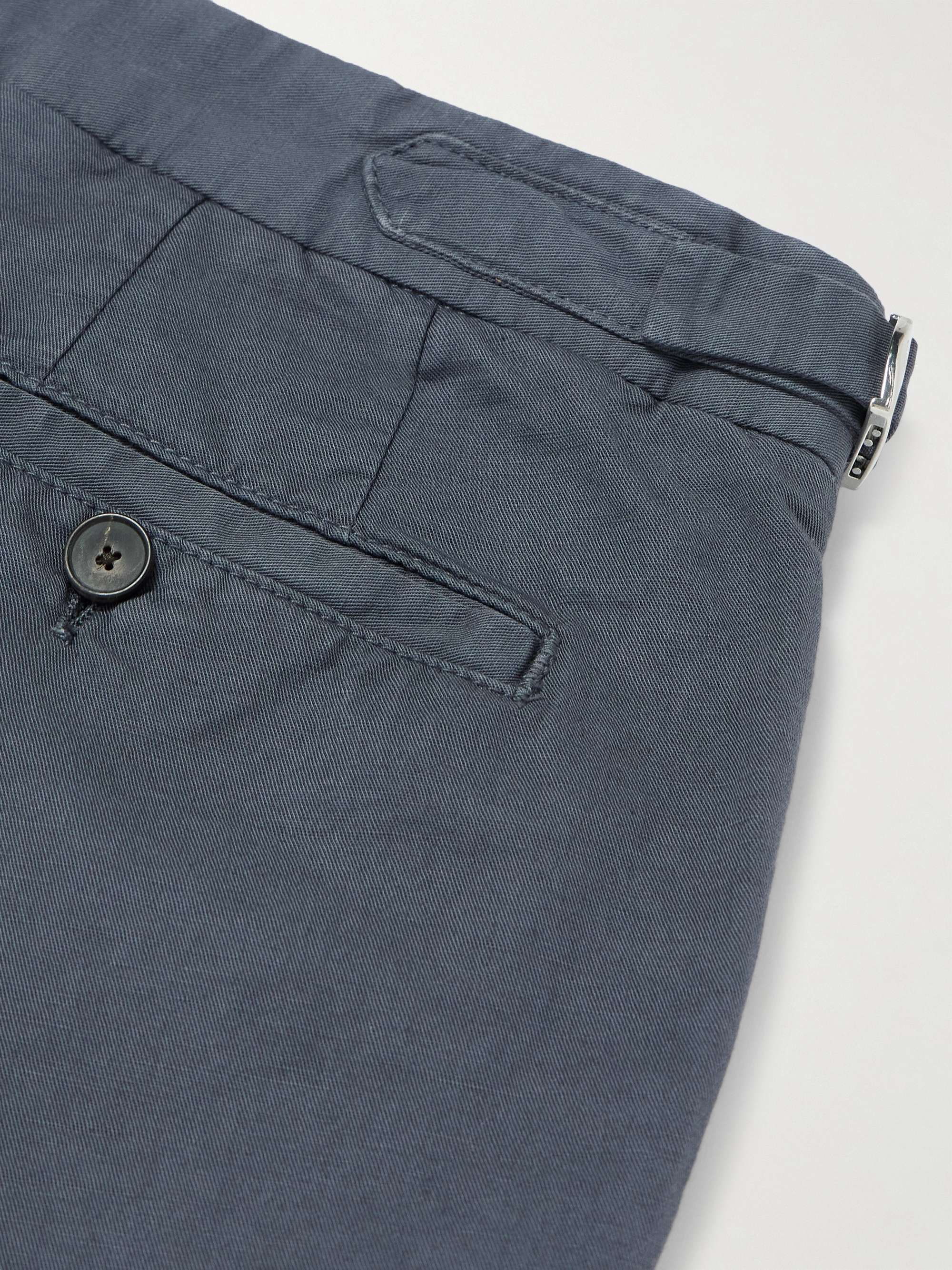 Mike Straight-Leg Organic Cotton and Linen-Blend Twill Trousers view