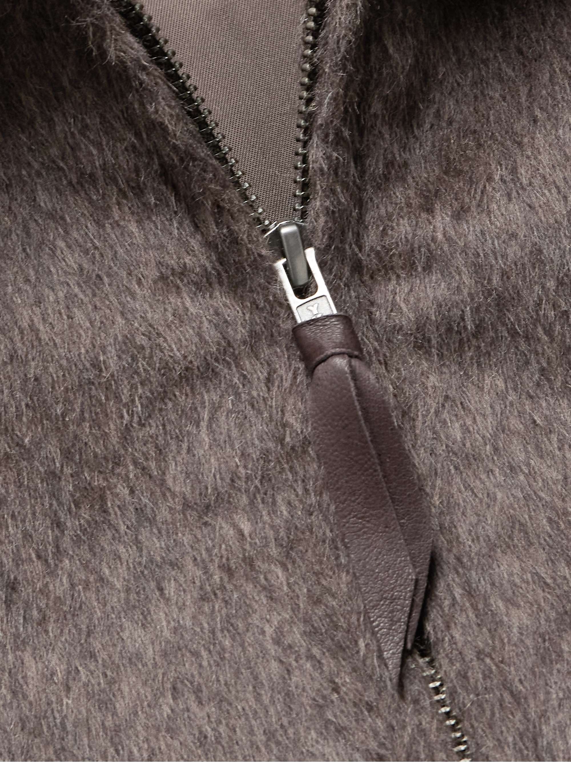 The Stockton Leather-Trimmed Brushed Wool Jacket view