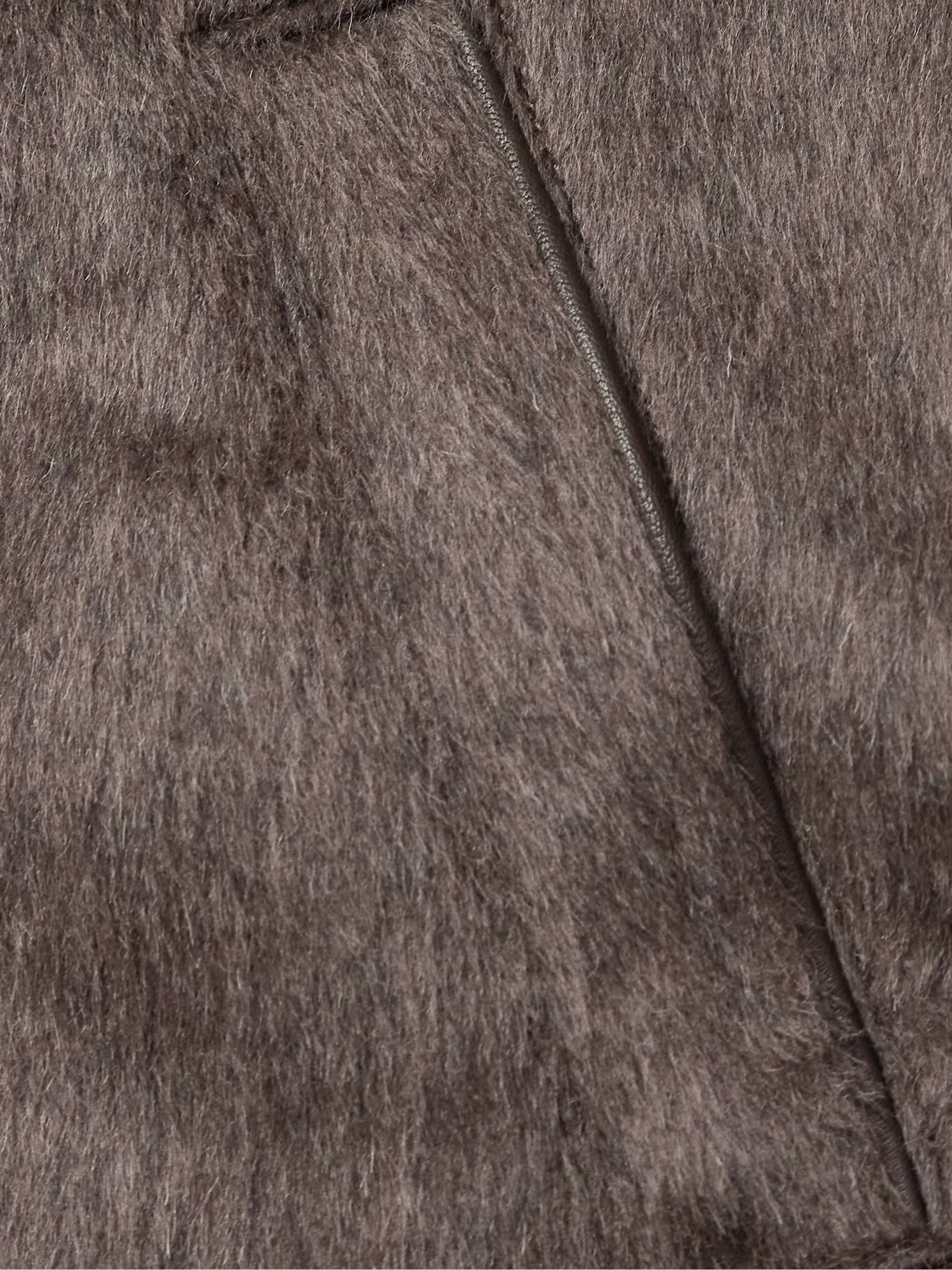 The Stockton Leather-Trimmed Brushed Wool Jacket view