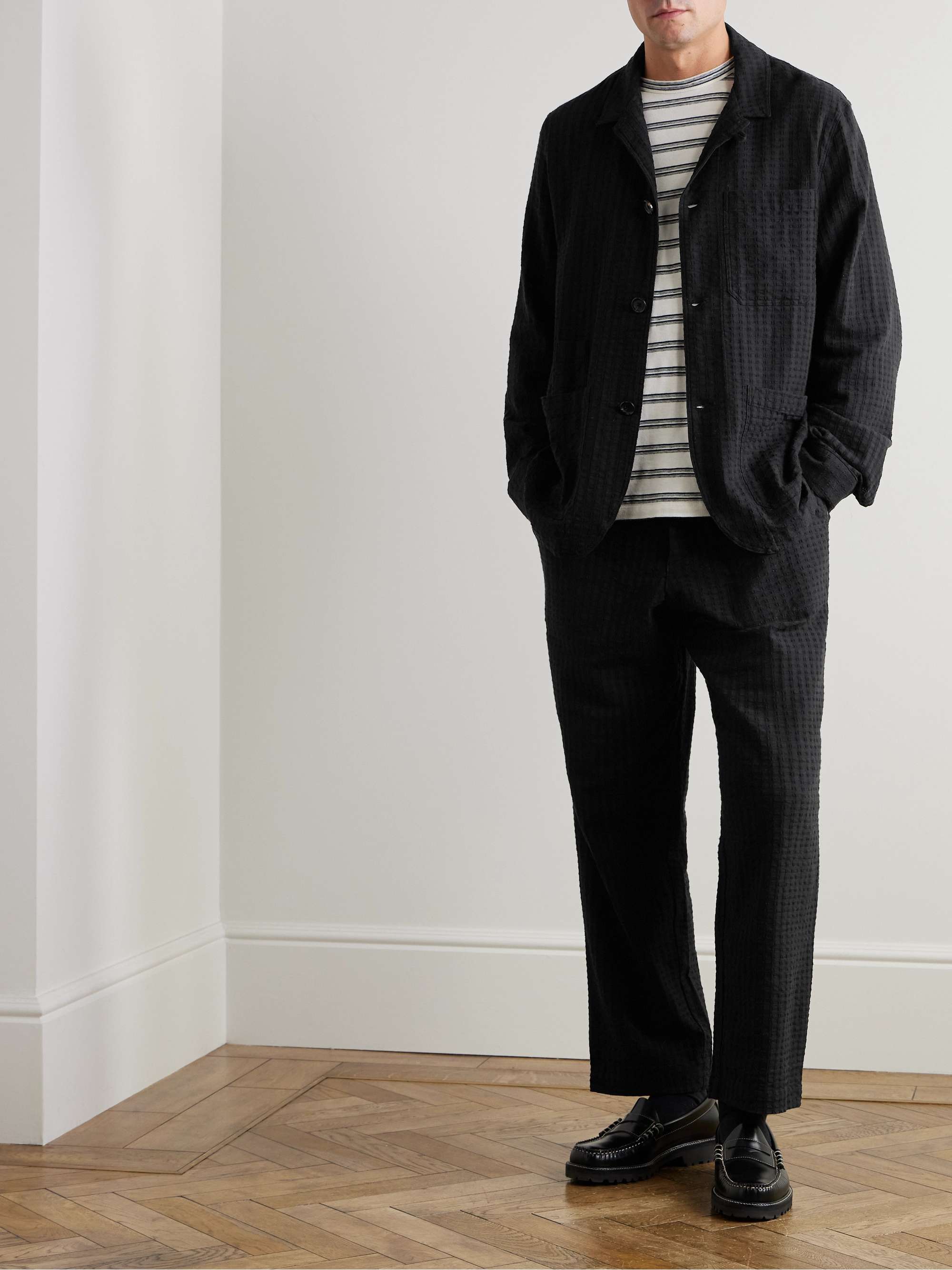 Bradwell Organic Cotton-Blend Seersucker Jacket view
