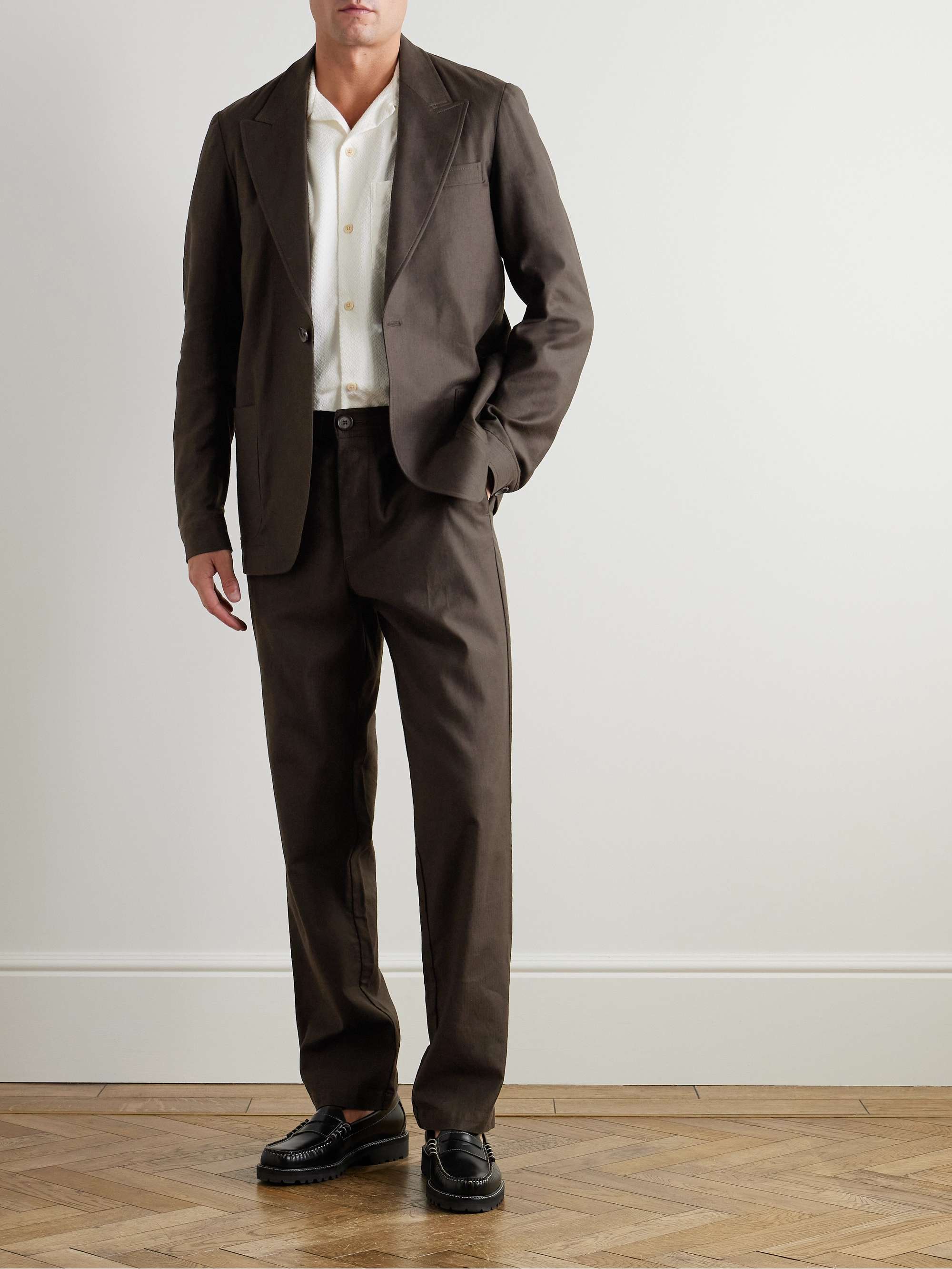Herringbone Linen-Blend Suit Jacket view