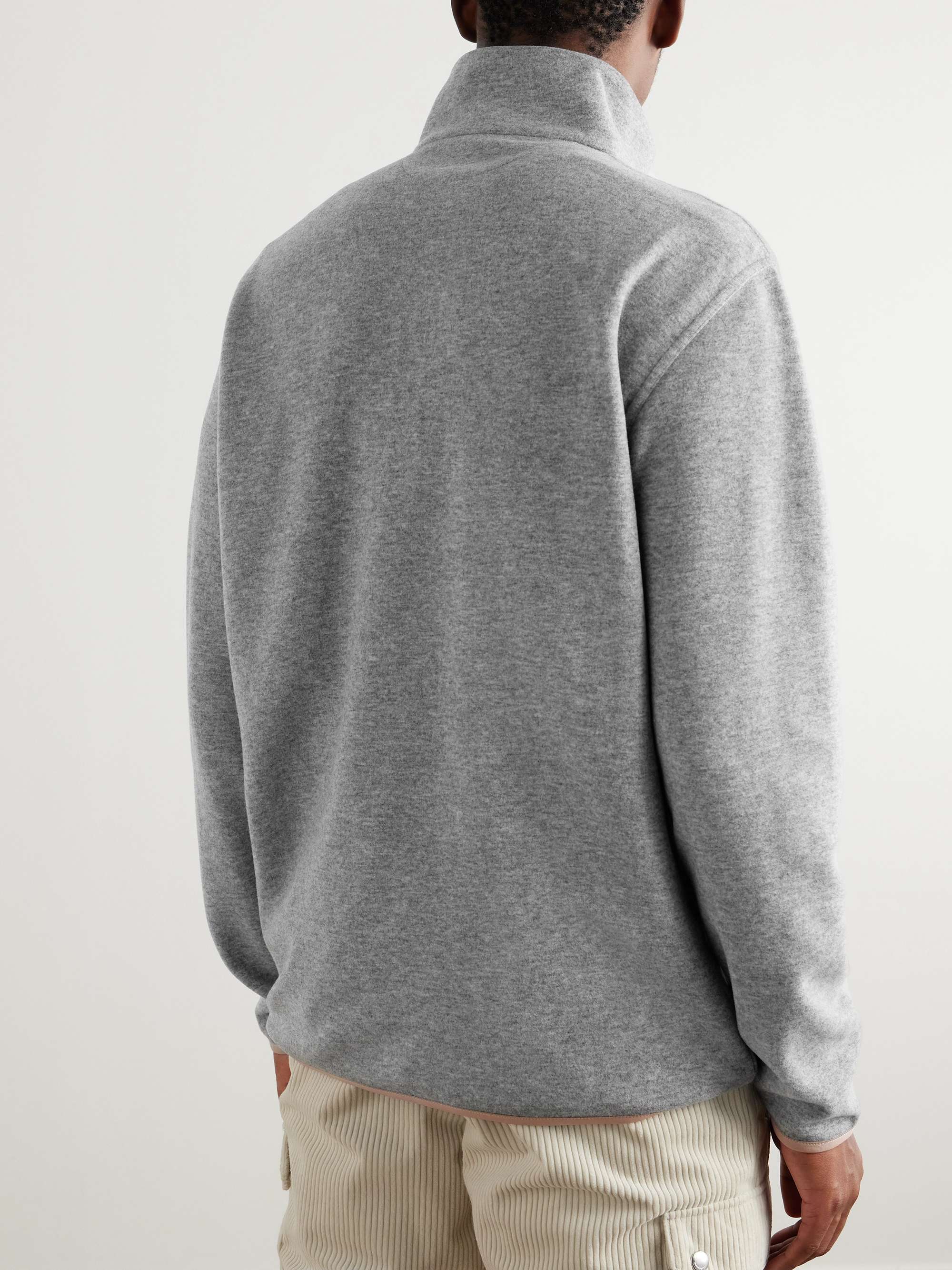 Logo-Embroidered Cashmere-Blend Half-Zip Sweater view