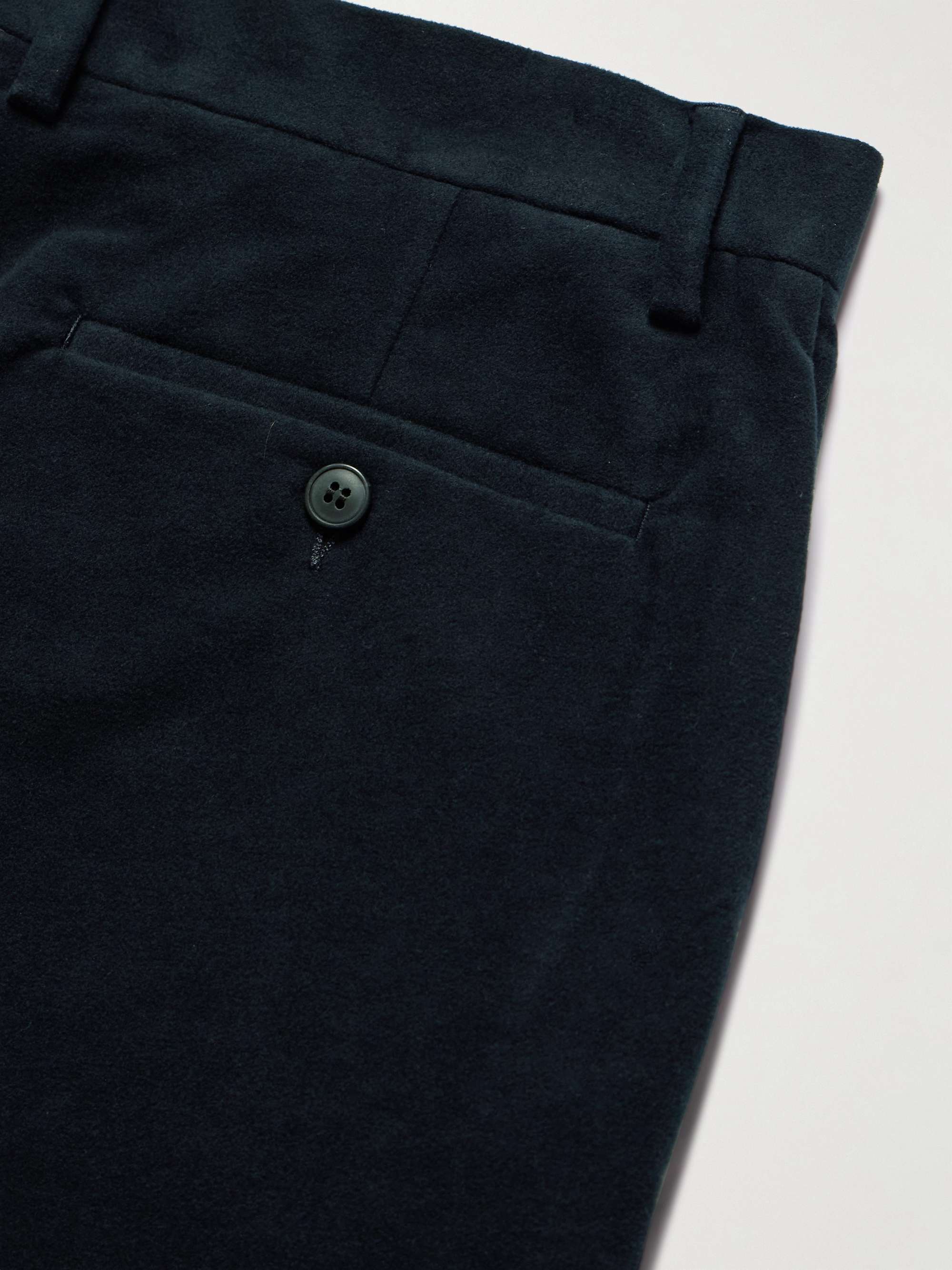 Straight-Leg Cotton-Blend Moleskin Trousers view