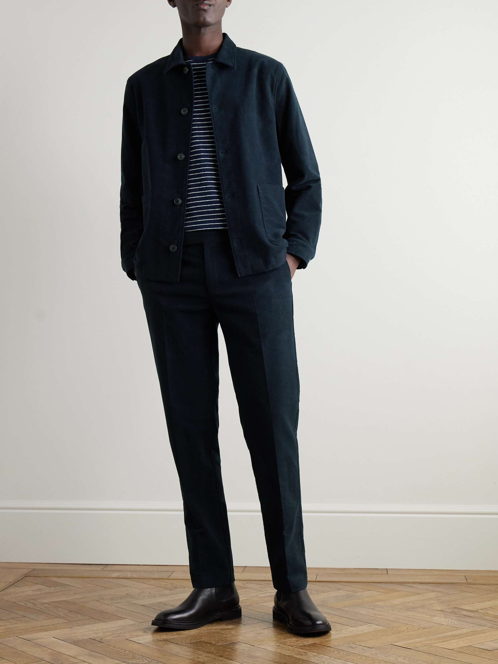 Cotton-Blend Moleskin Shirt Jacket view