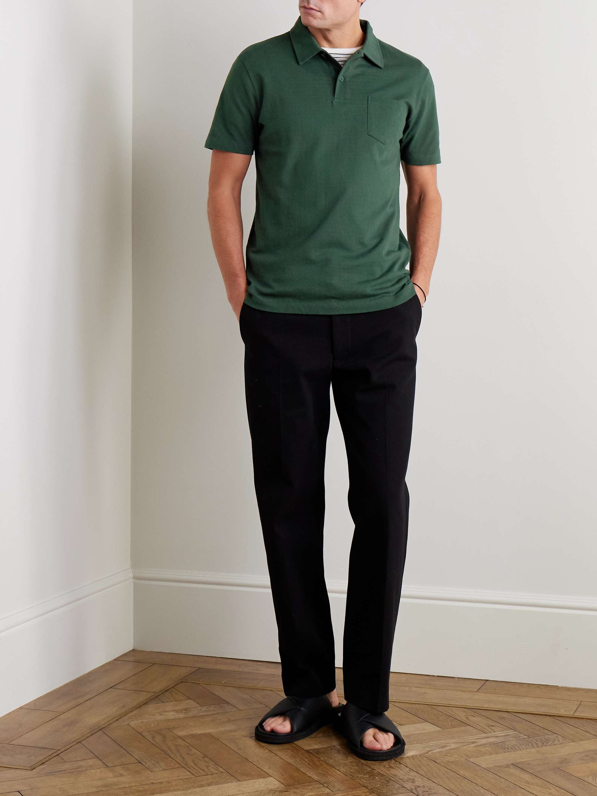 Riviera Cotton-Mesh Polo Shirt view