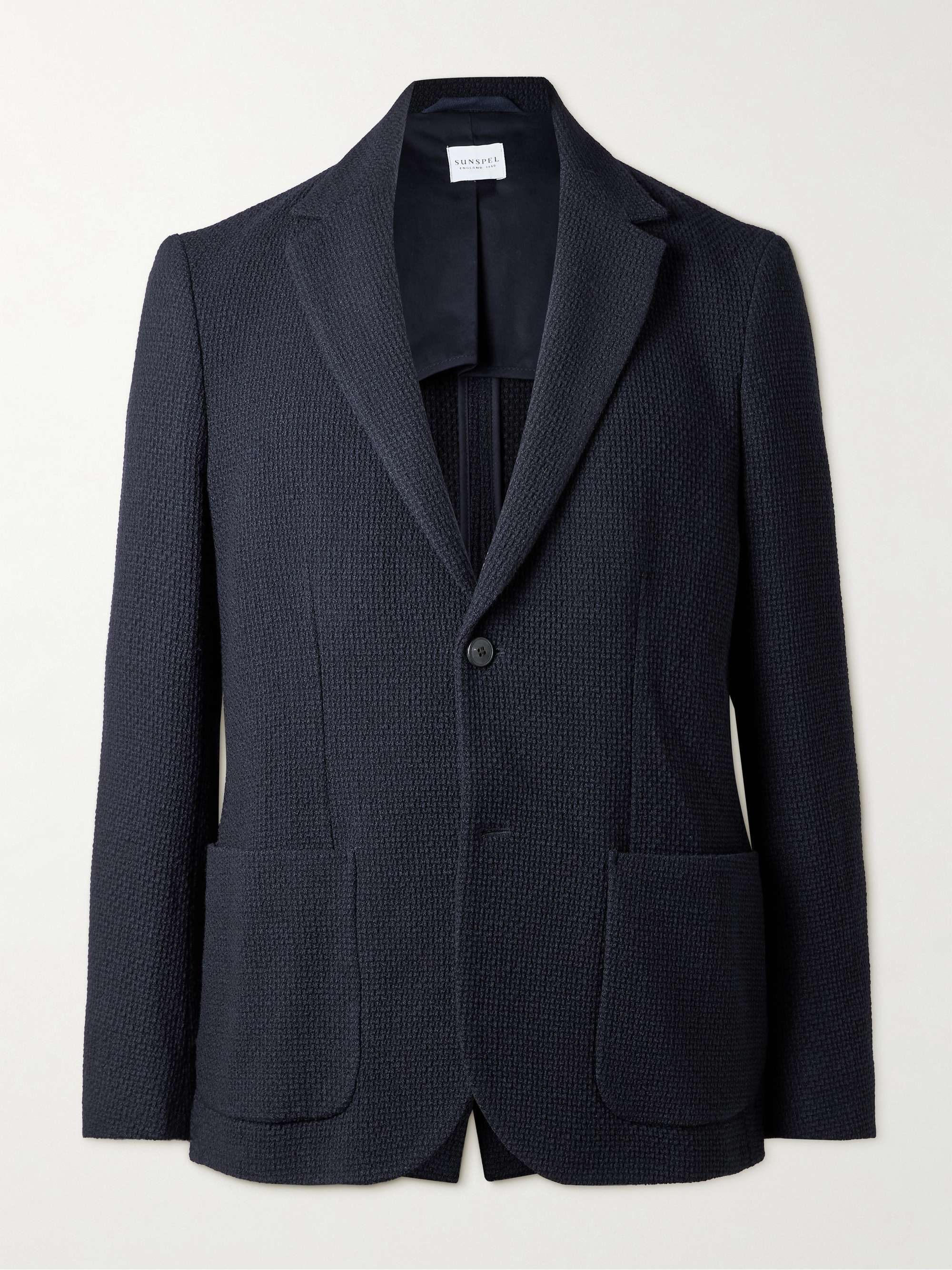 Waffle-Knit Wool-Blend Blazer view