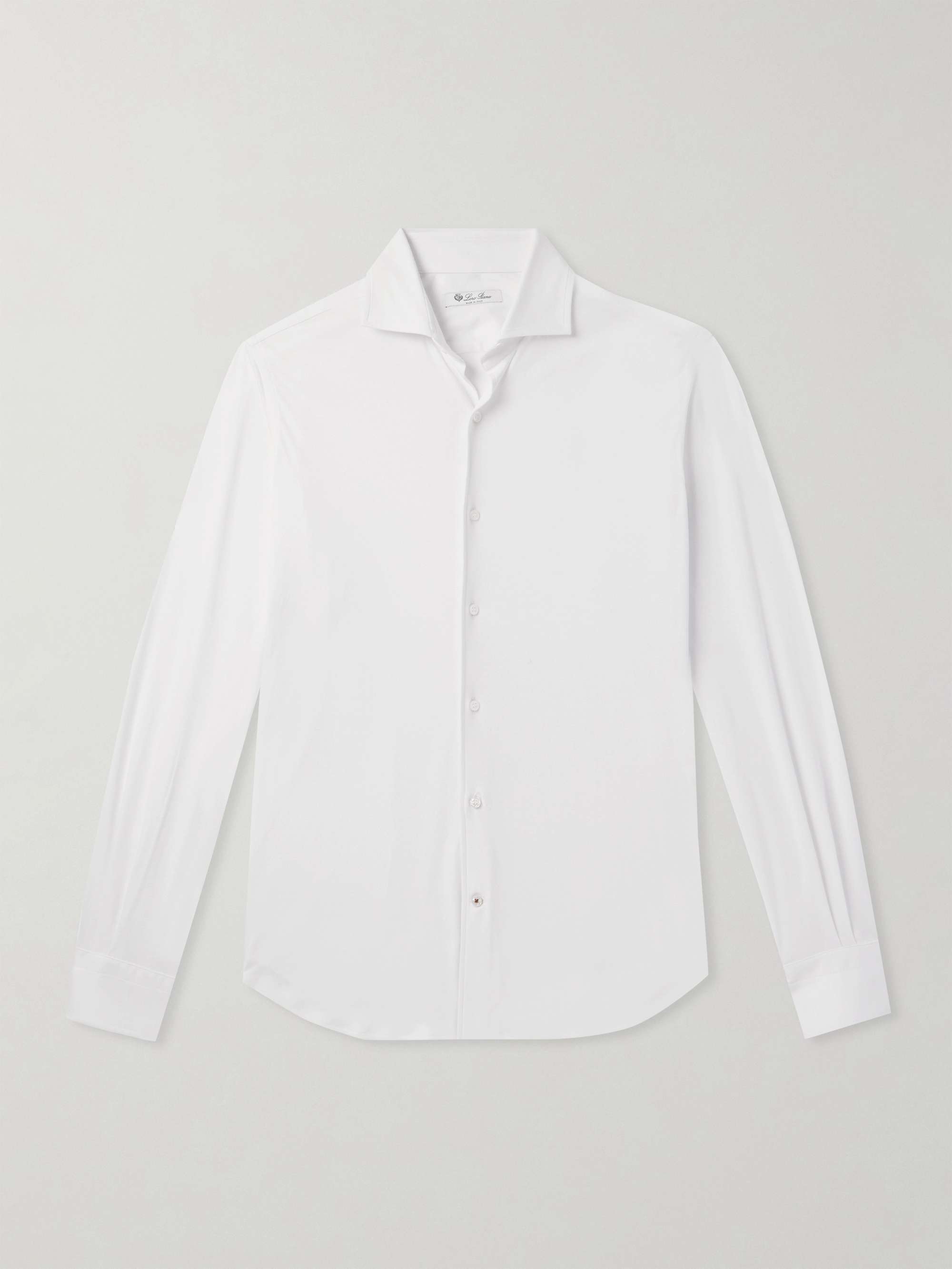 Andrew Cutaway-Collar Cotton-Jersey Shirt view