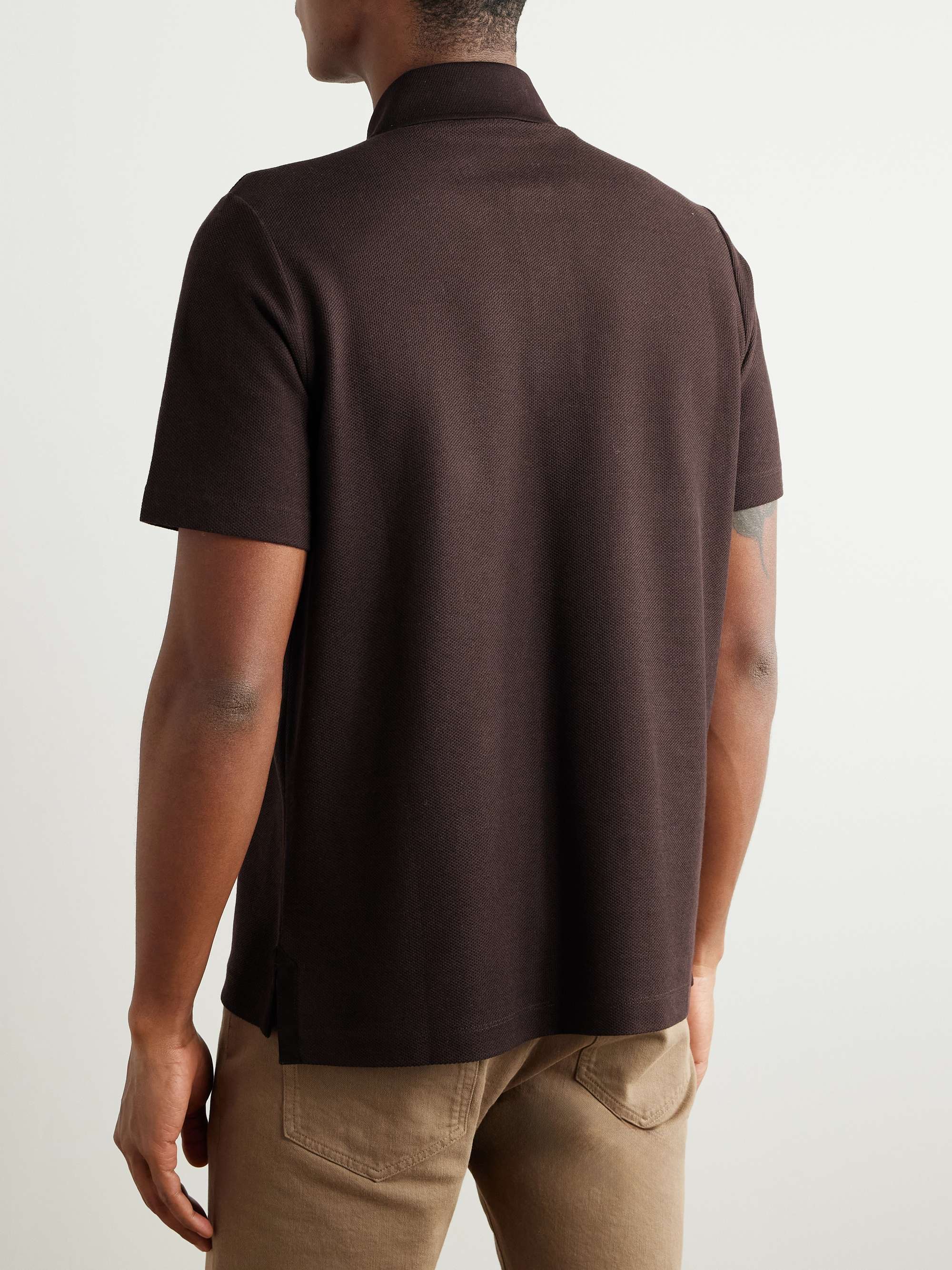 Stretch-Cotton Piqué Polo Shirt view