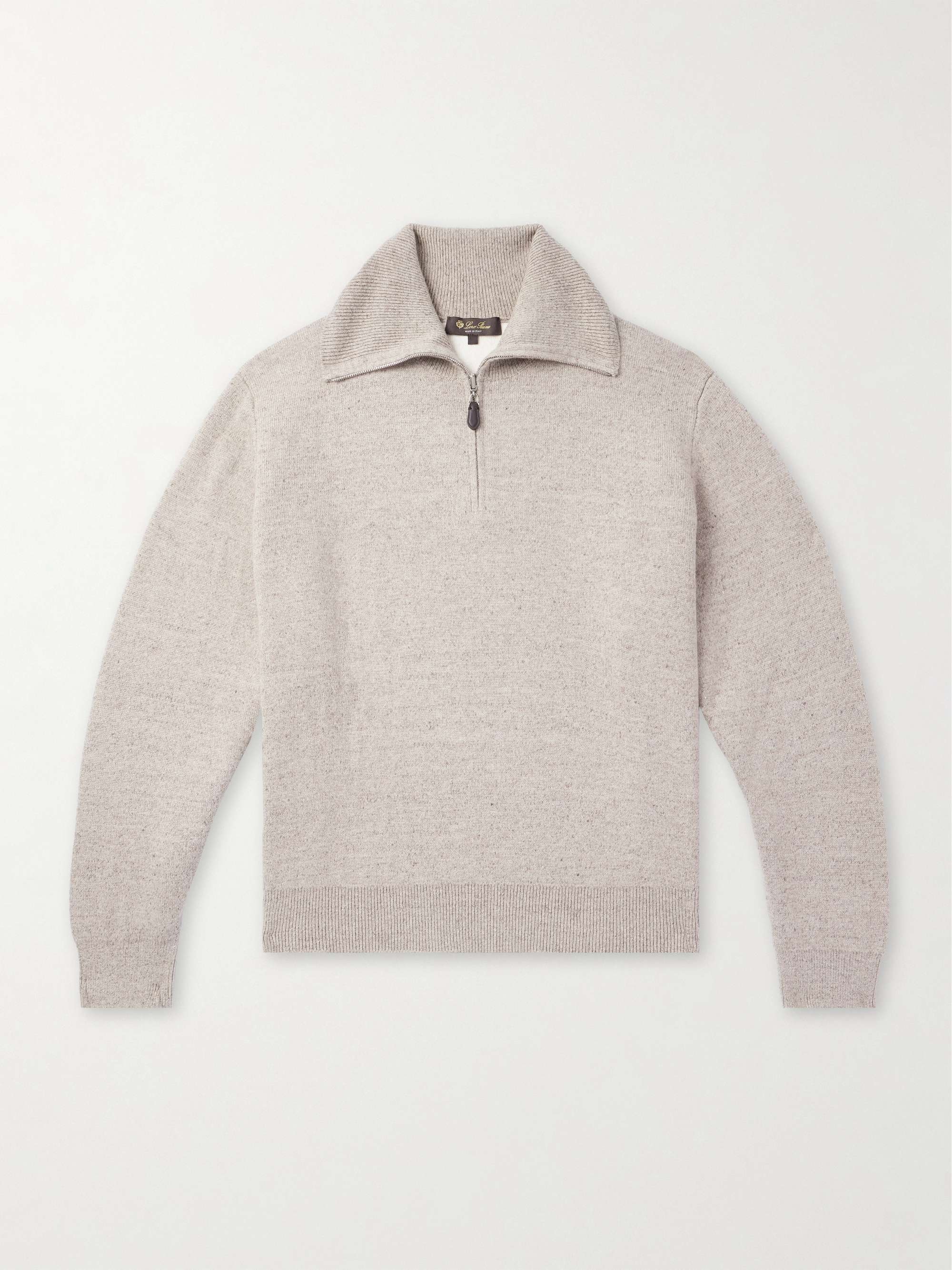 Linen and Cashmere-Blend Zip-Up Sweater view