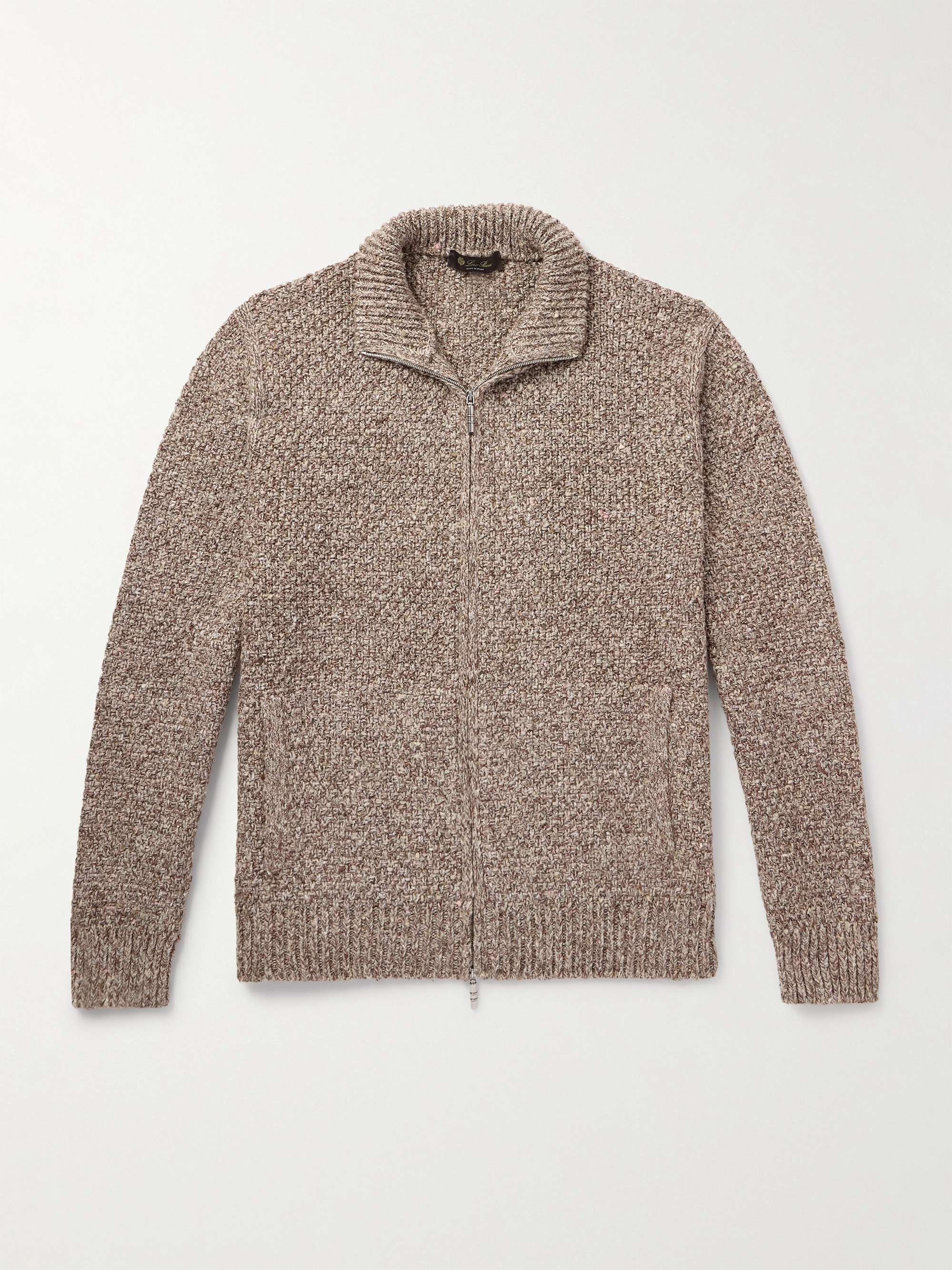 Silk and Cashmere-Blend Zip-Up Cardigan view