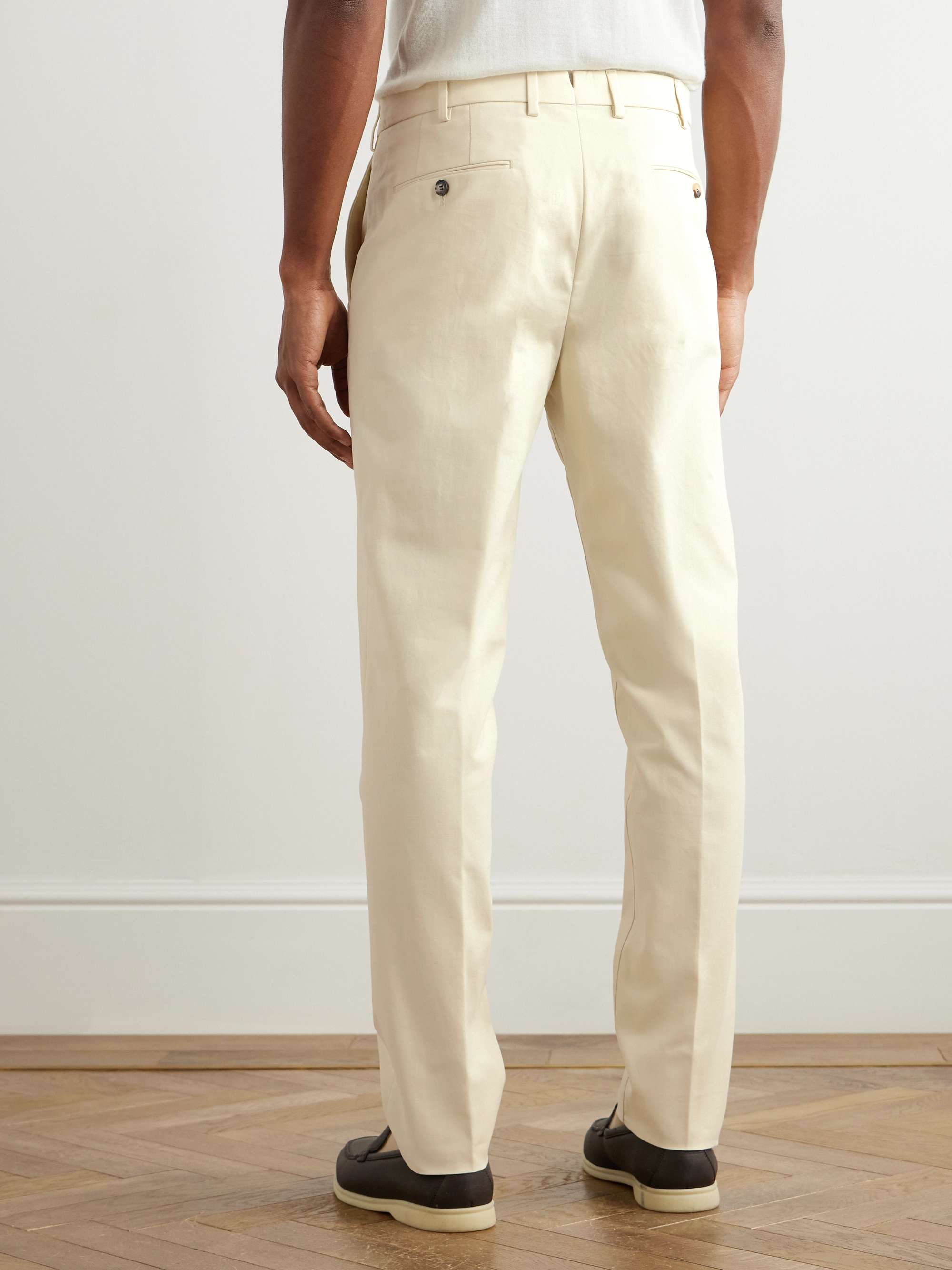 Carlo Hyannis Tapered Cotton-Blend Trousers view