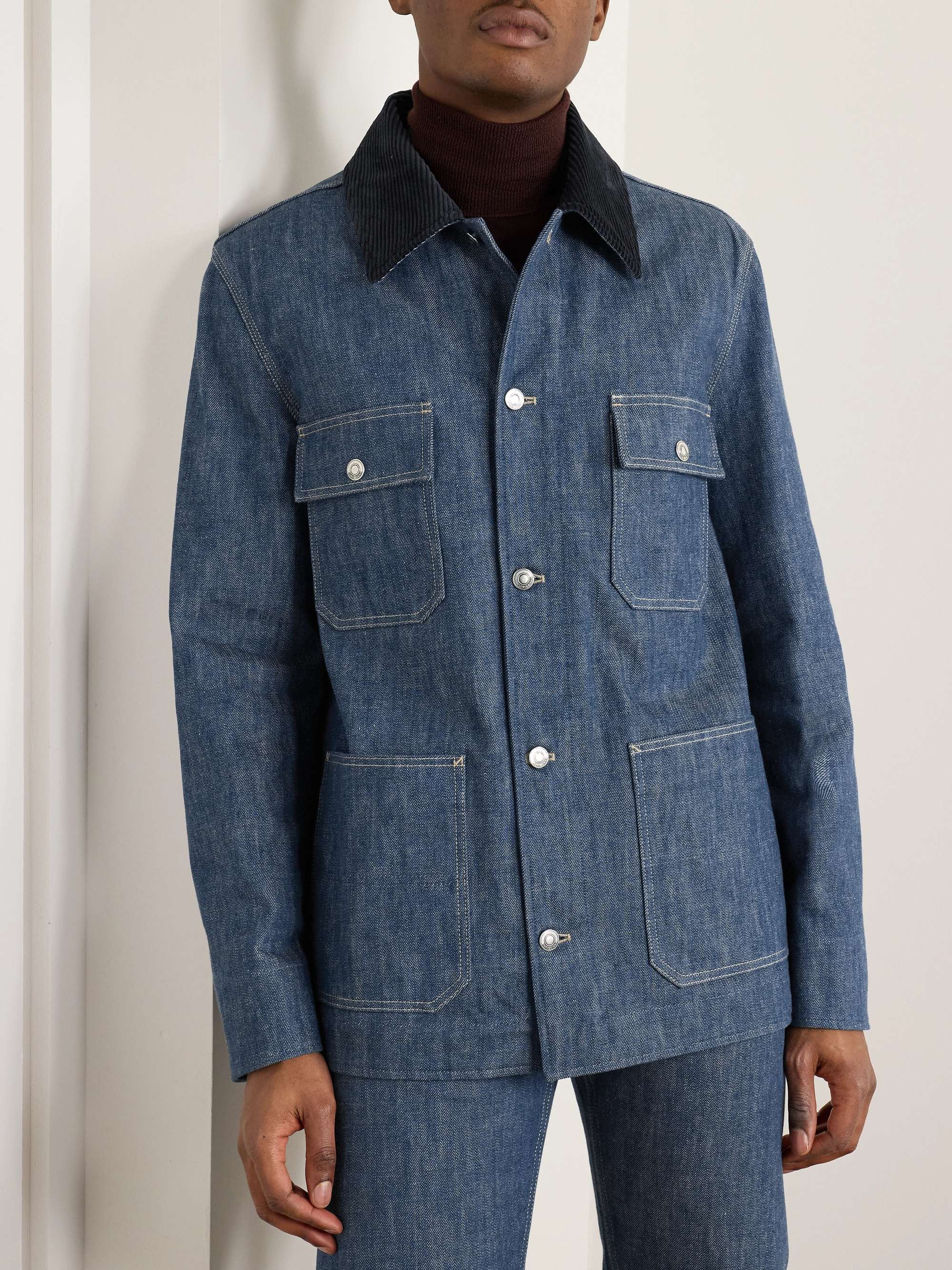 Conley Corduroy-Trimmed Austin Denim Jacket view