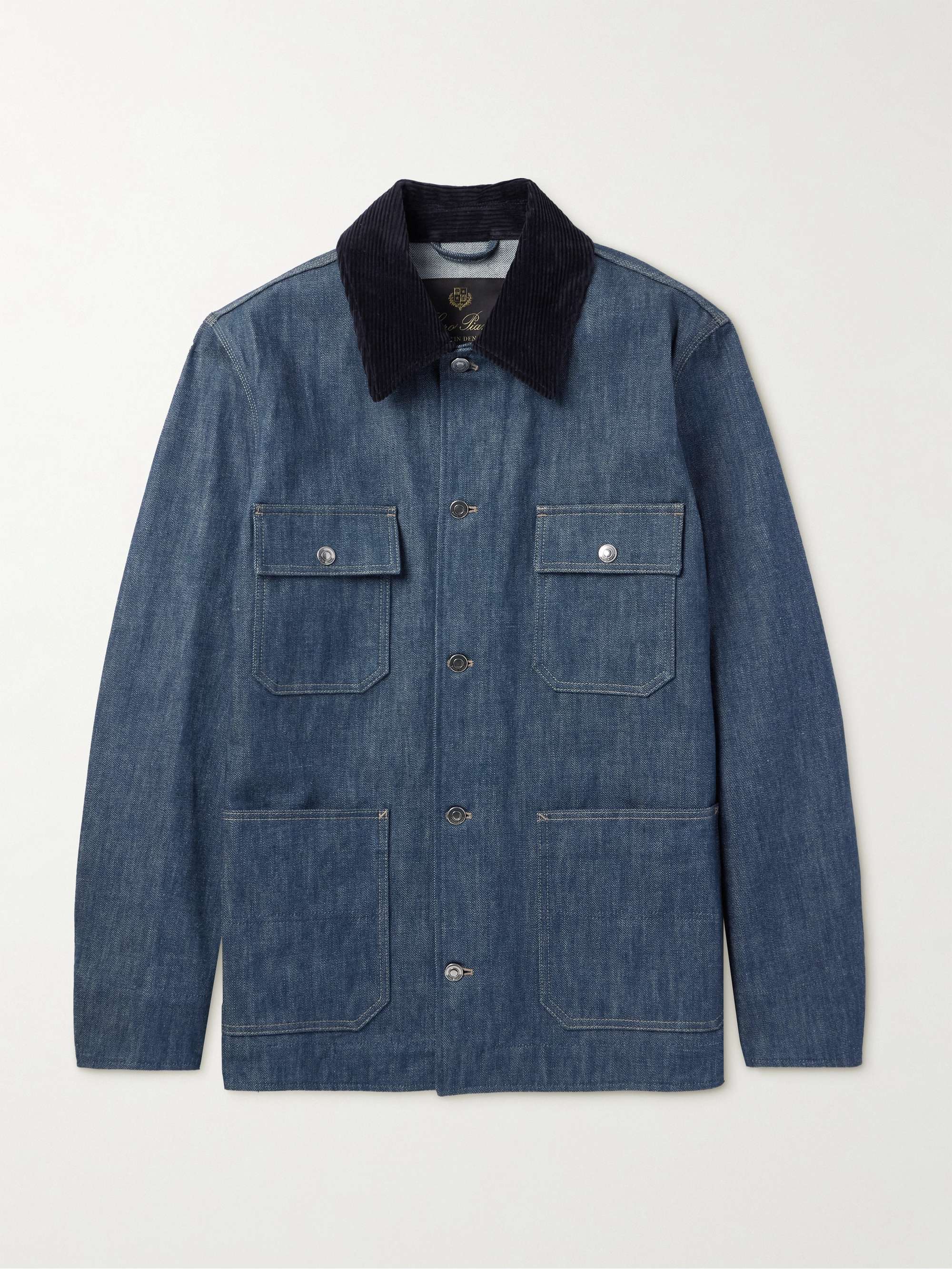 Conley Corduroy-Trimmed Austin Denim Jacket view