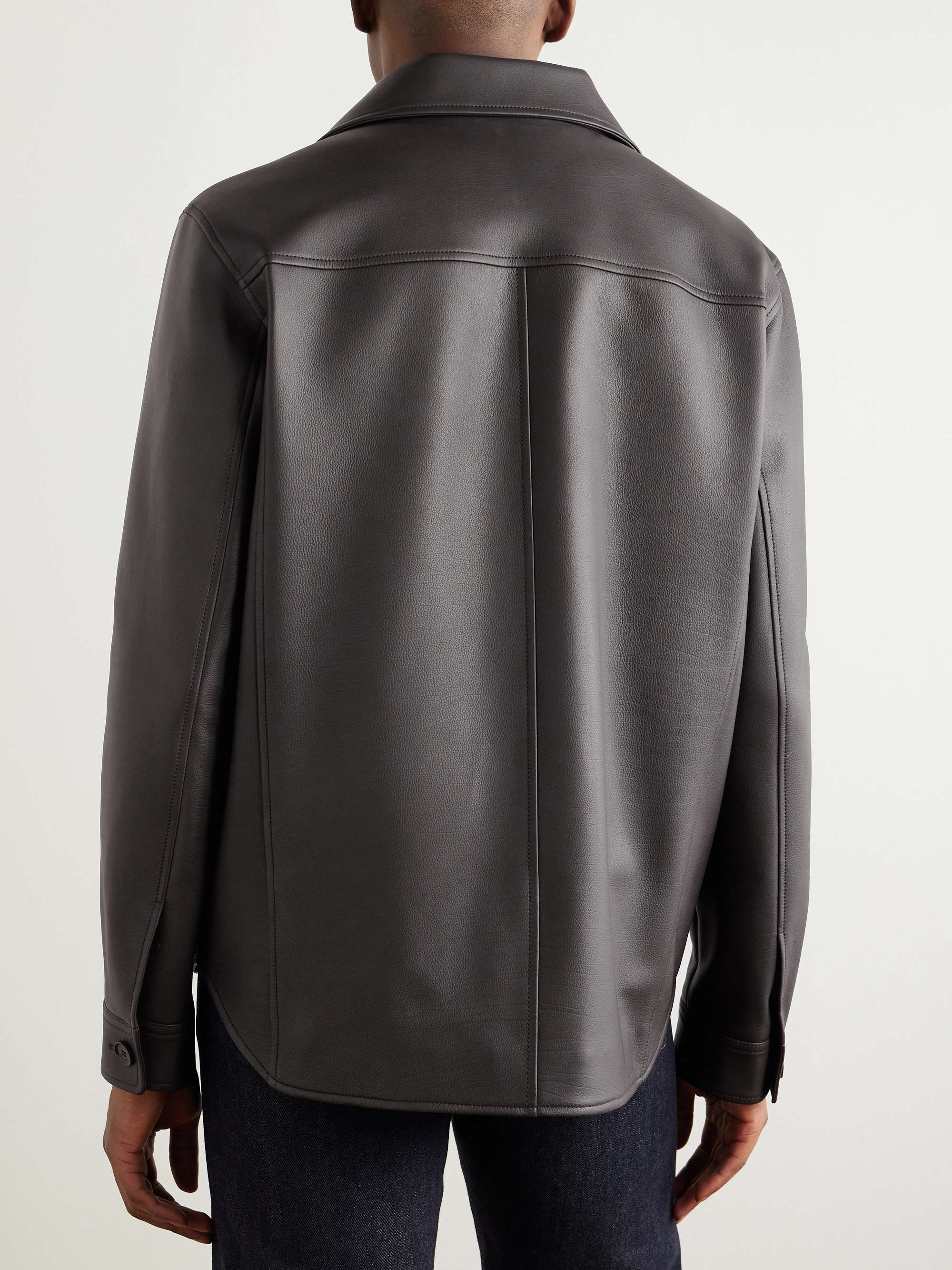 Evandro Full Grain Leather Overshirt view